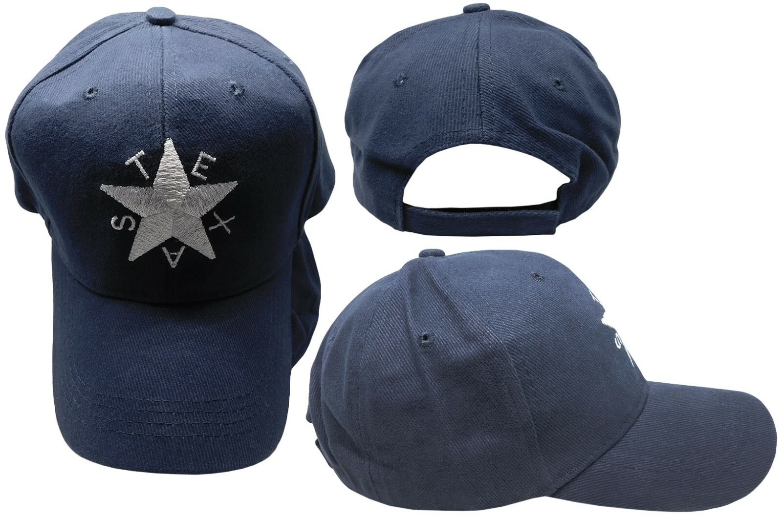 Texas De Zavala Independence Navy Blue Acrylic Adjustable Embroidered Hat Cap