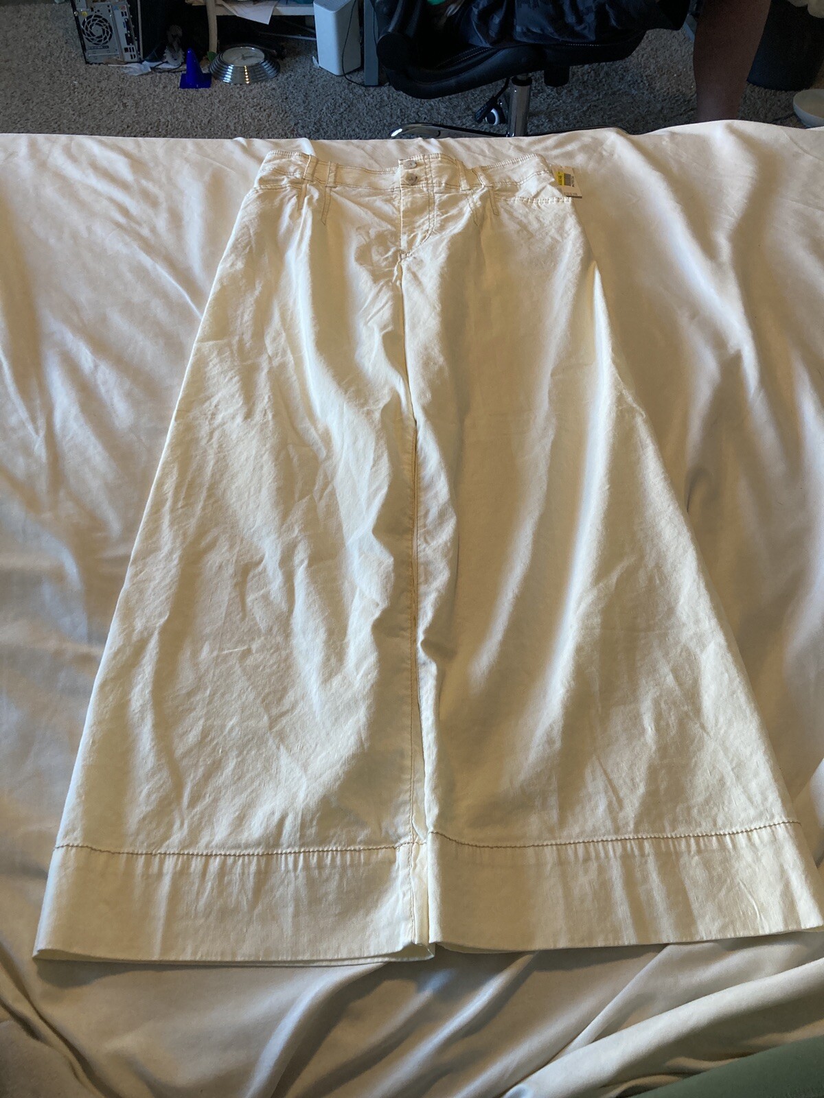anthropologie relaxed casual pants lemon yellow sz 26 $118