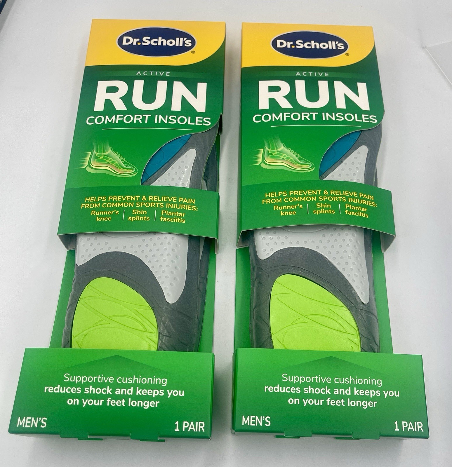 Lot of 2 Dr. Scholl’s Run Active Comfort Insoles Men Trim To Fit Size 8-14