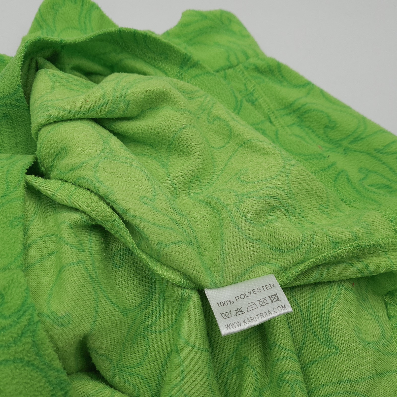 Kari Traa Fleece Jacket Green Geo Microfleece Zip Up Outdoor Women Ko1 Size XS