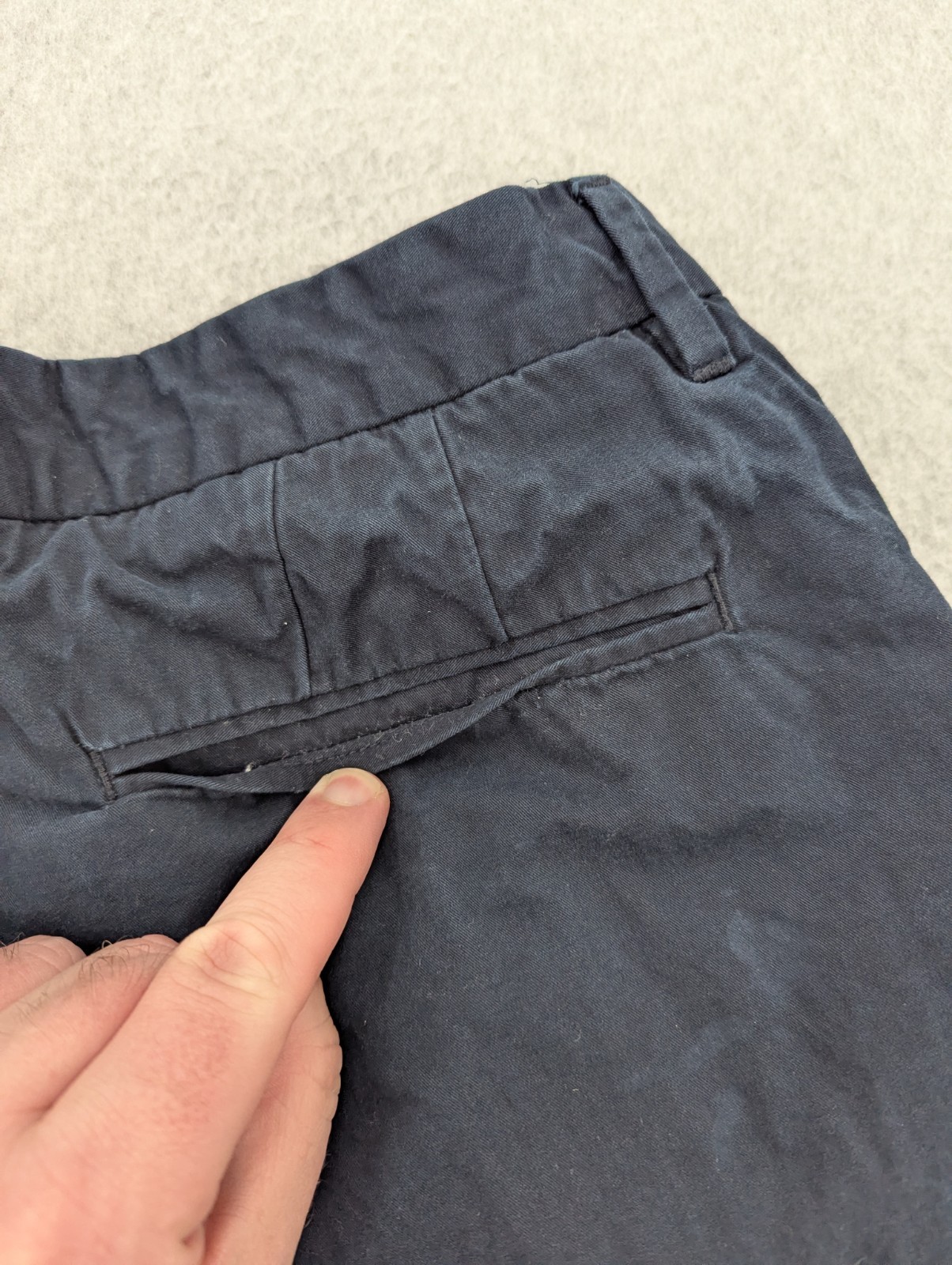Asket The Shorts Mens 28 Organic Cotton Navy Blue Slim Fit Chino Preppy 8″ *READ