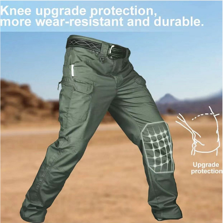Men’s Work Cargo Pants Tactical Combat Pants Outdoor Hiking Waterproof Trousers