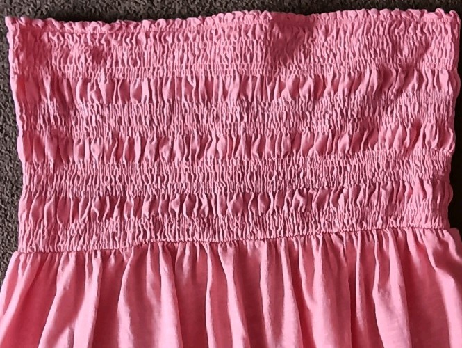 Ladies Salmon Pink Shirred Bandeau Long Jersey Dress Size 20 Petite