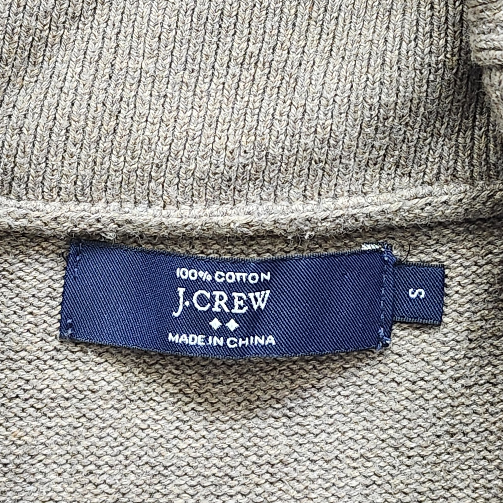 J. Crew Mens Shawl Collar Toggle Sweater Size M Brown Cotton Knit Preppy 52968