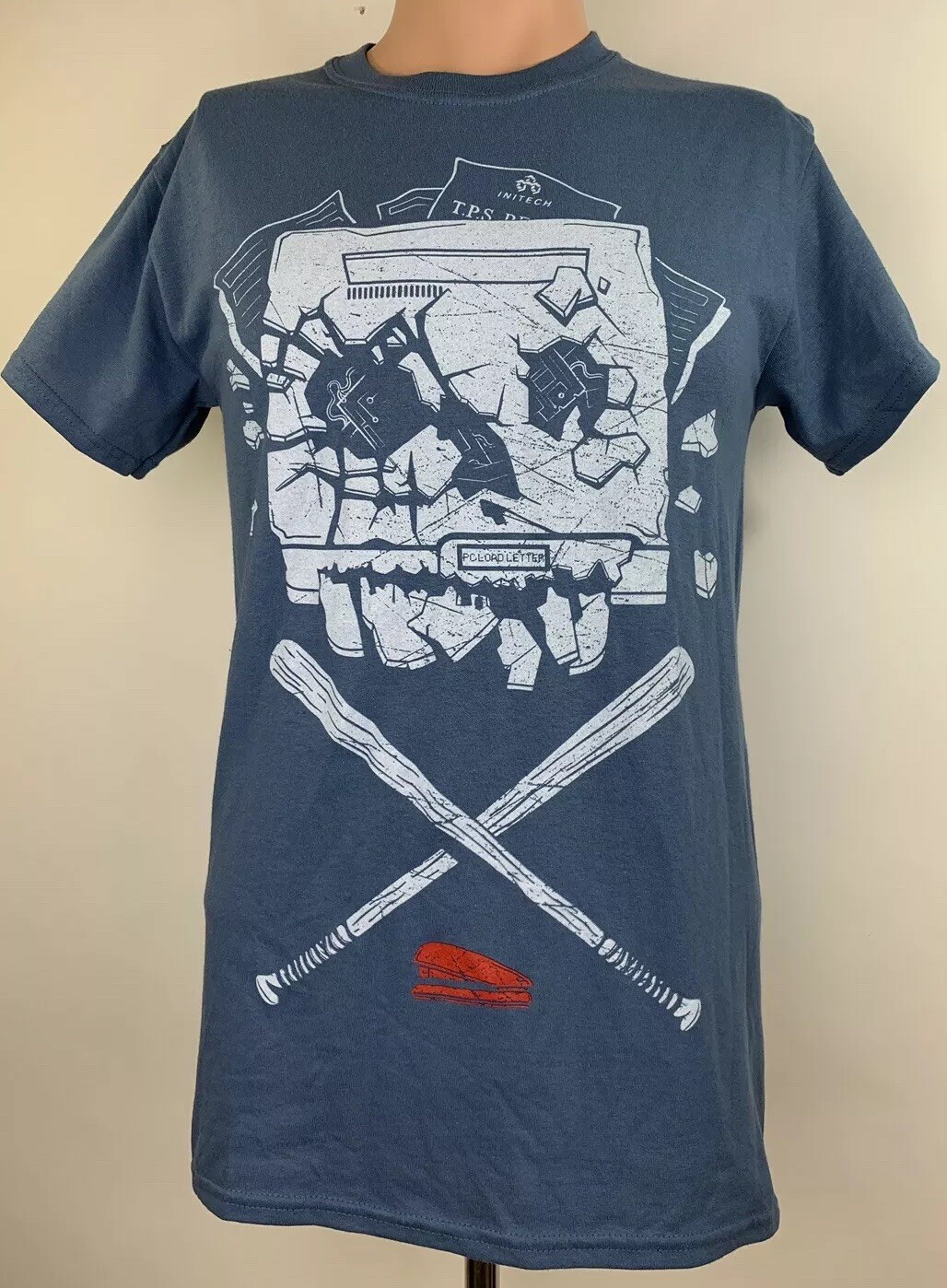 Loot Crate Exclusive OFFICE SPACE Movie Red Stapler Copy Machine Small Shirt