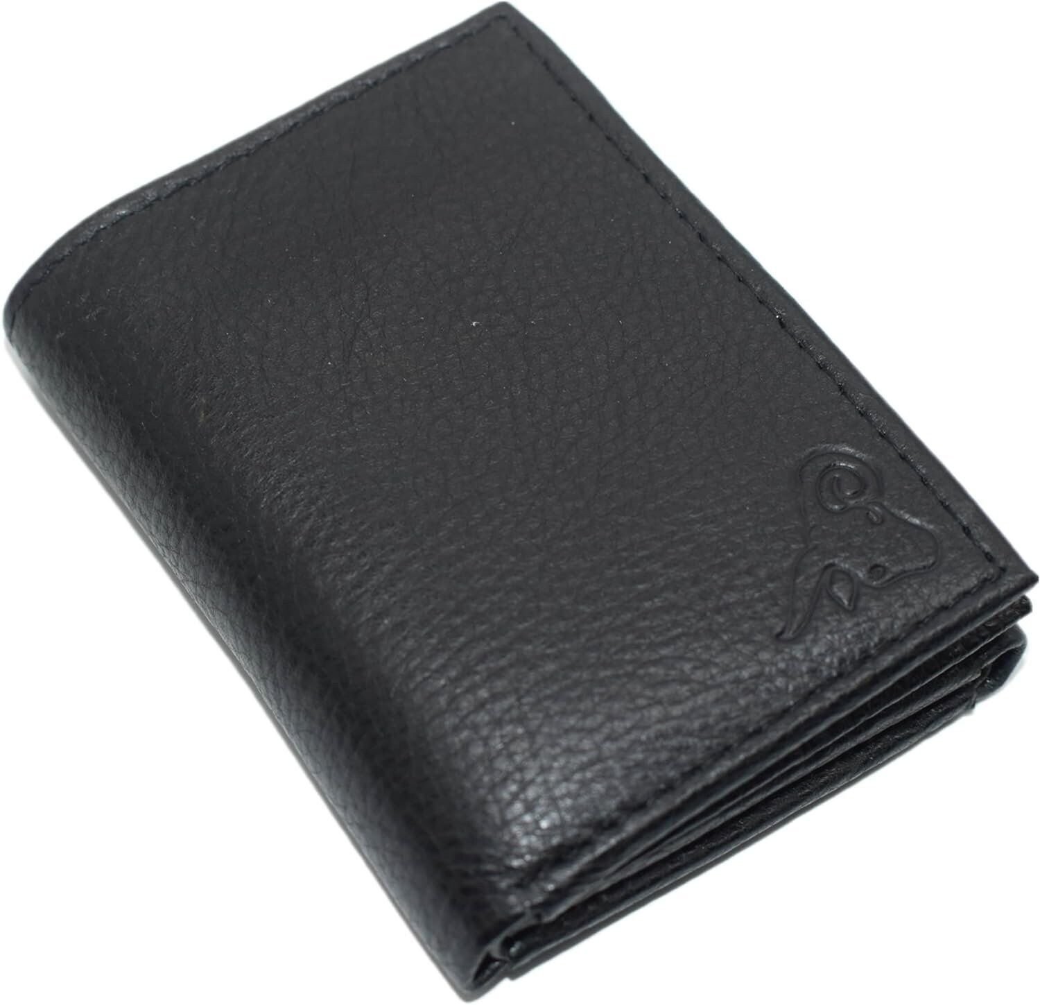 Cavelio RFID Blocking Trifold Cowhide Leather Wallet for Men with Flap Up ID…