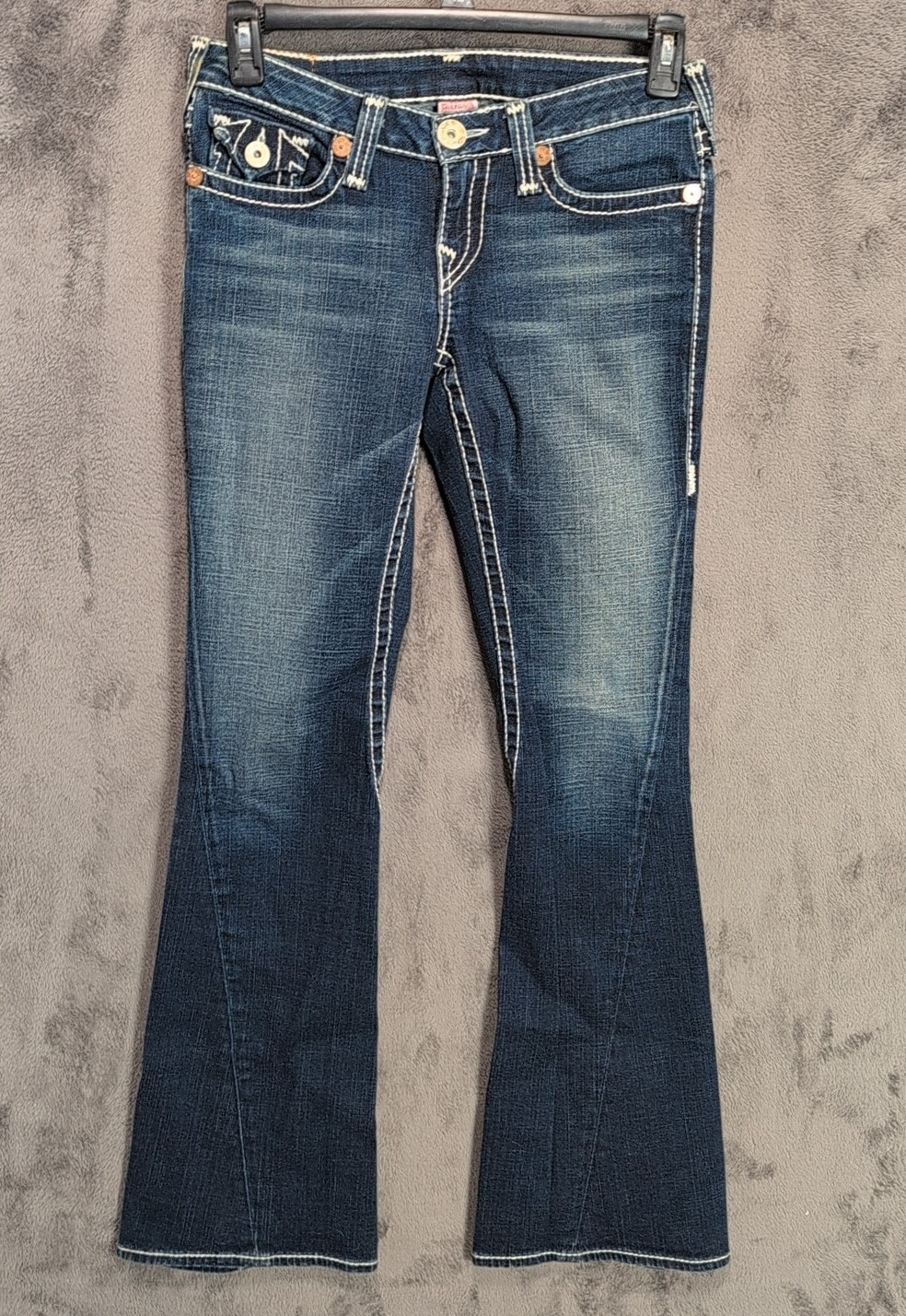 True Religion Jeans Adult 28W 34L Blue Joey Big T World Tour Vintage USA Unisex