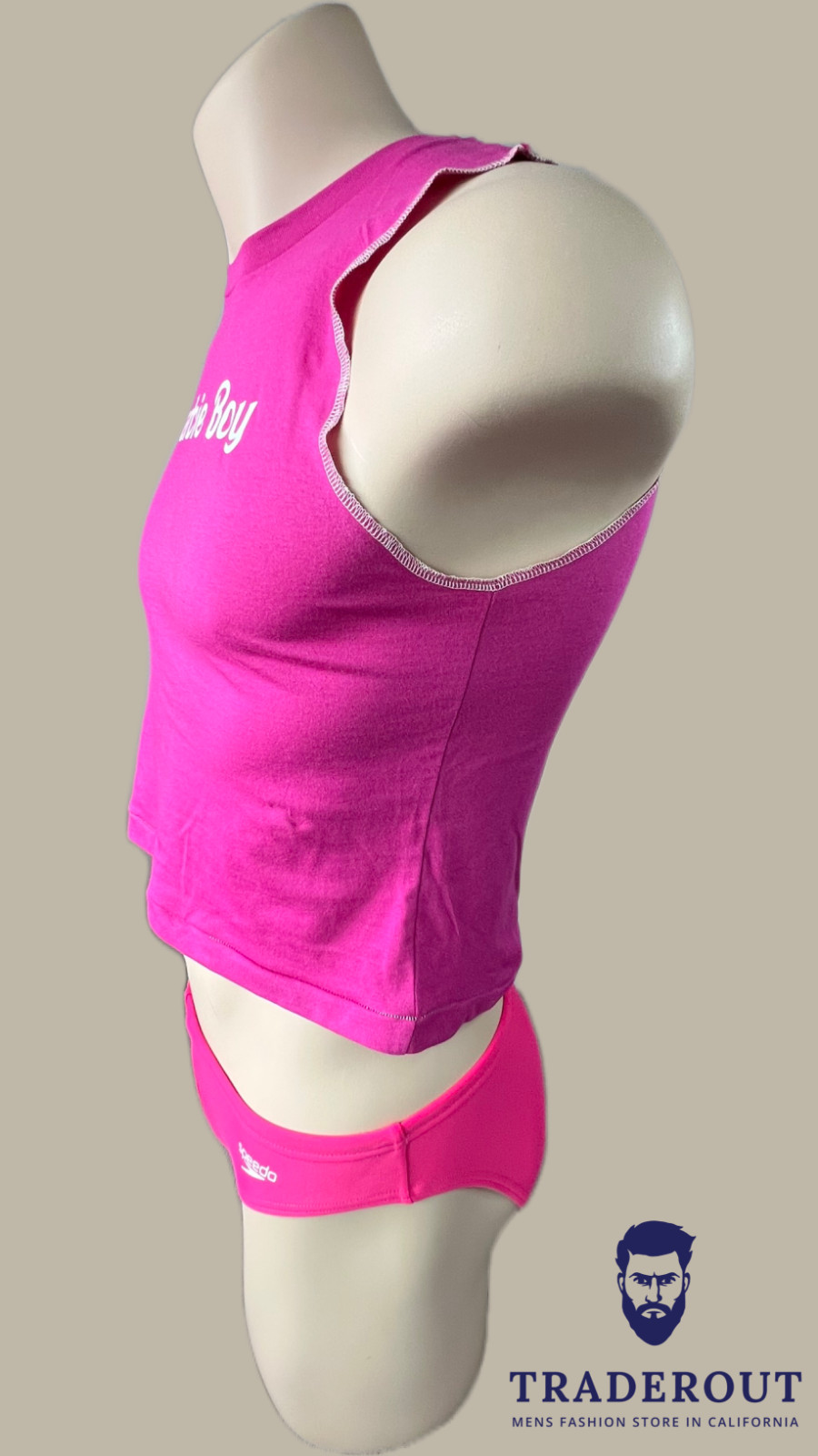 H.E.Arts Barbie Boy custom print mens berry pink cotton jersey crop top T-shirt