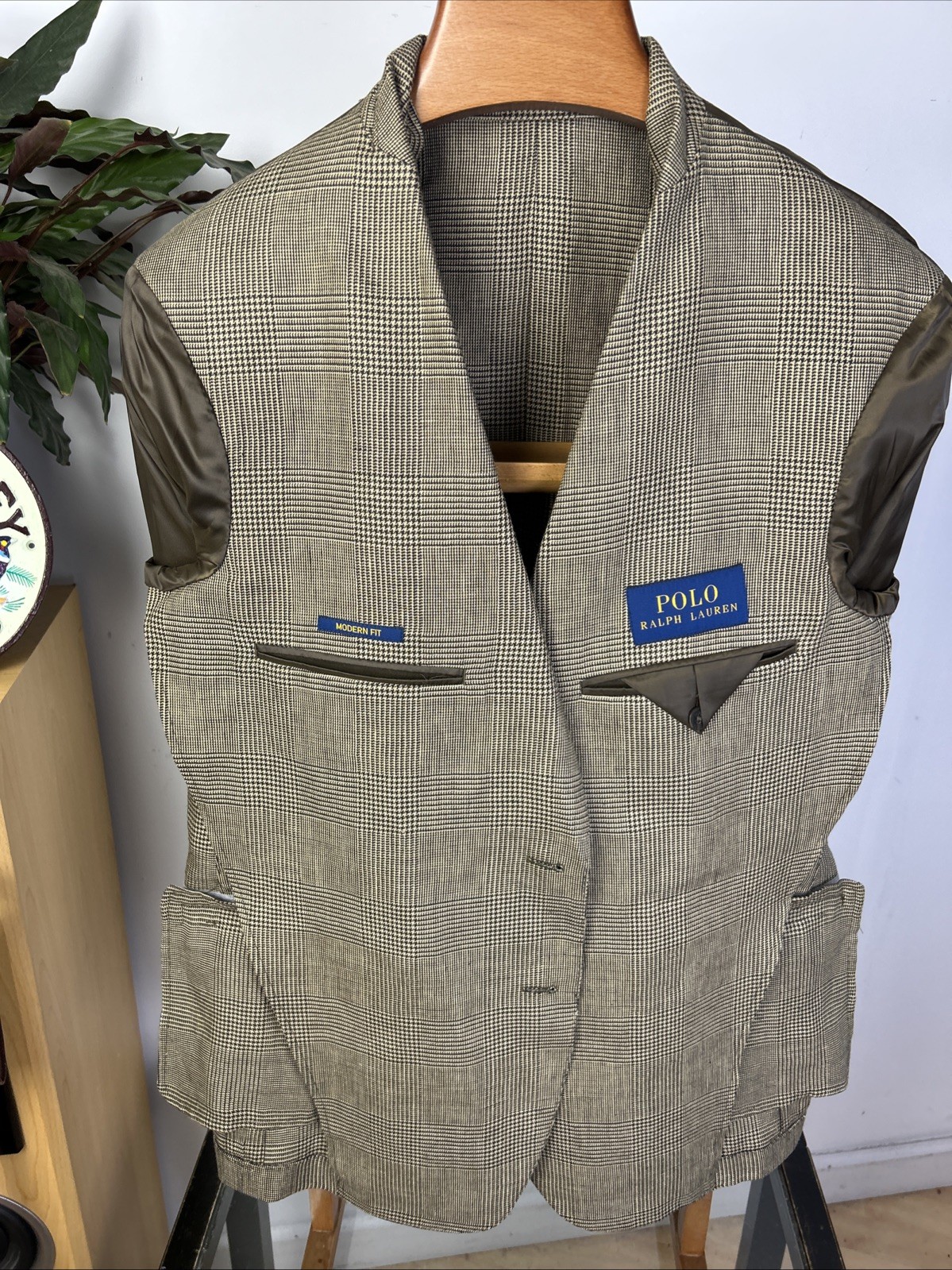 POLO RALPH LAUREN 44R Linen Glen Check Sport Coat Jacket Tweed Houndstooth BNWT
