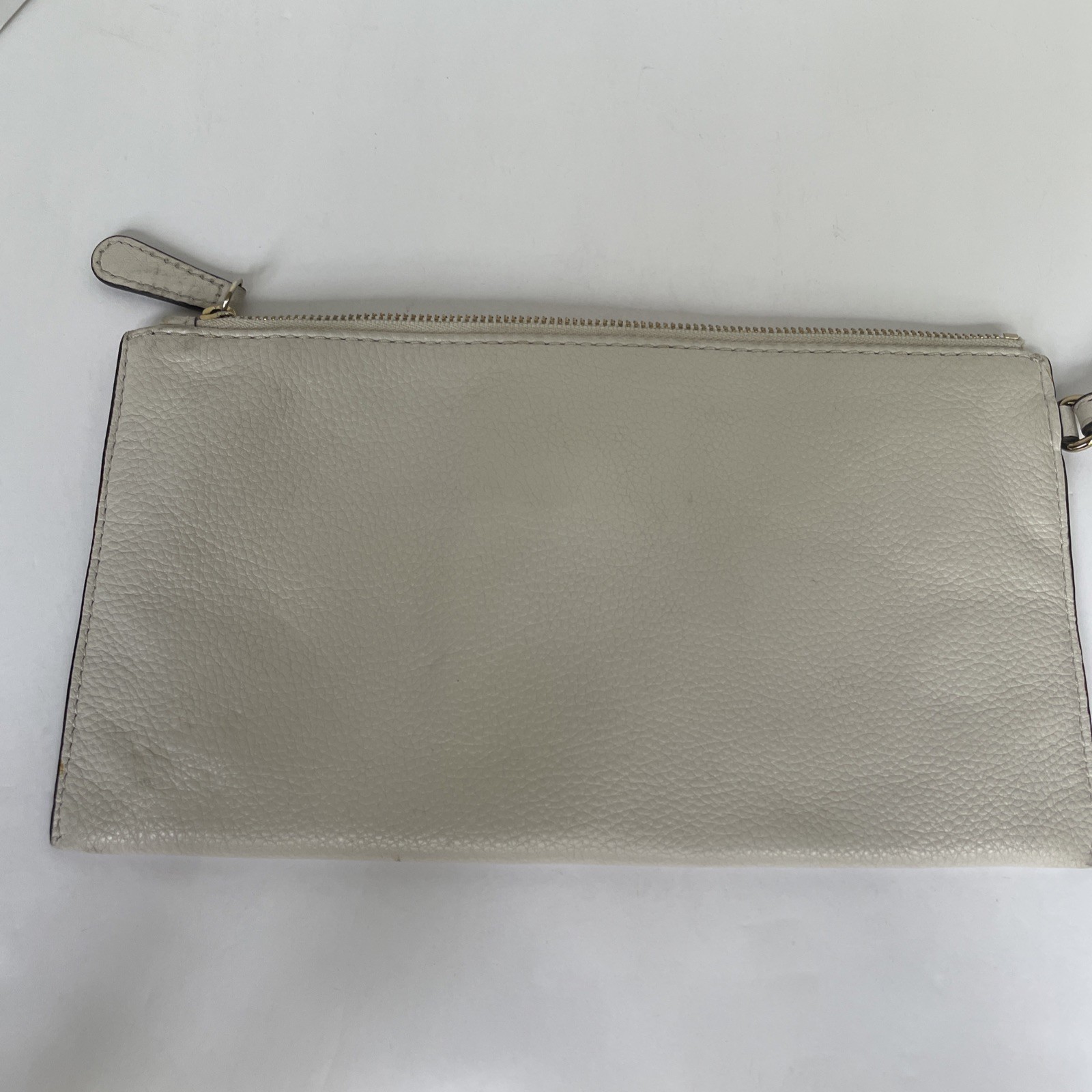 Michael Kors Ivory Large Pebbled Leather Wristlet/Clutch