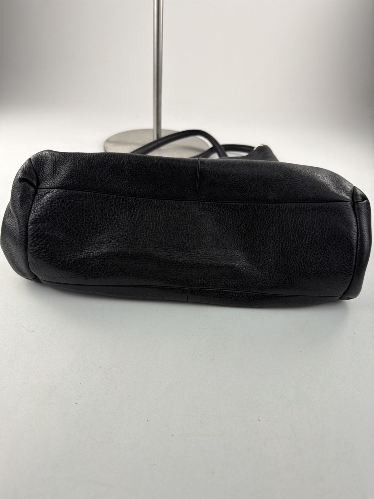 Coach Black Pebbled Leather Madison Phoebe Shoulder Bag Handbag Silver Accents