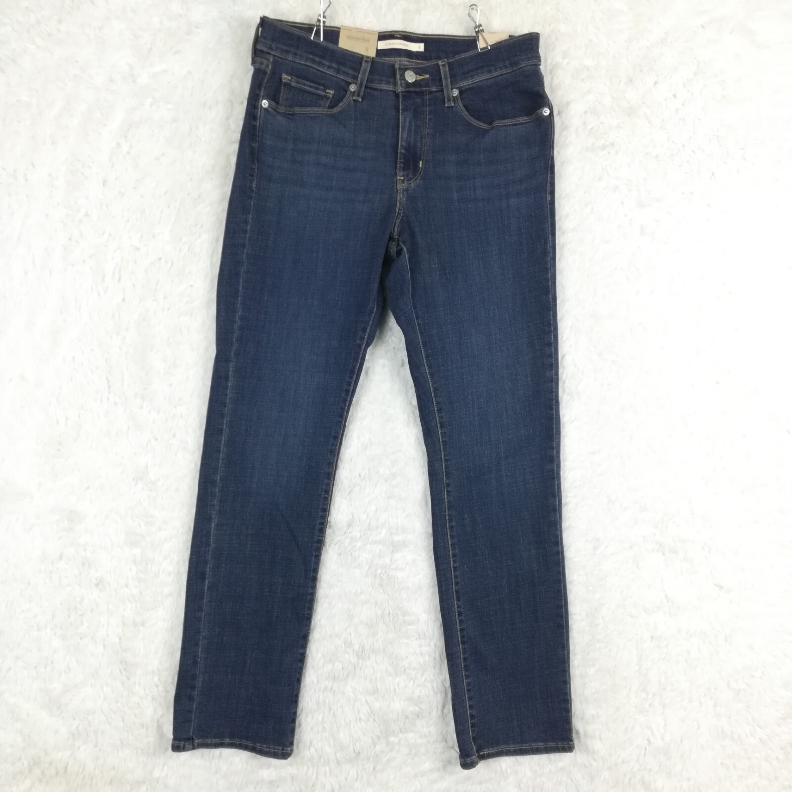 Levi’s Womens Jeans Classic Straight Leg Denim Blue Mid Rise Hypersoft 6