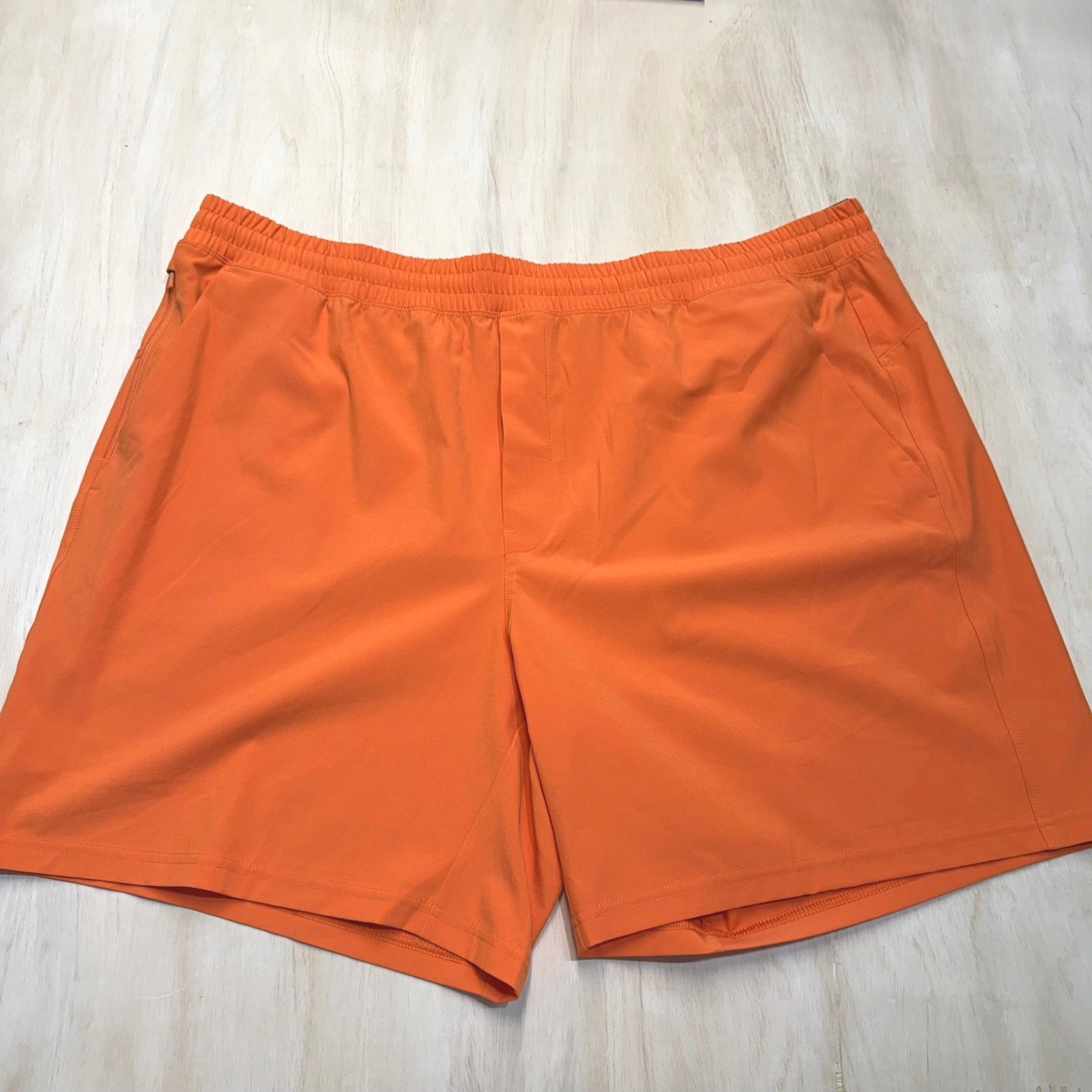 VRST Mens XXL 7″ All-In Unlined Short Tangerine Orange Stretch Quick Dry Pockets