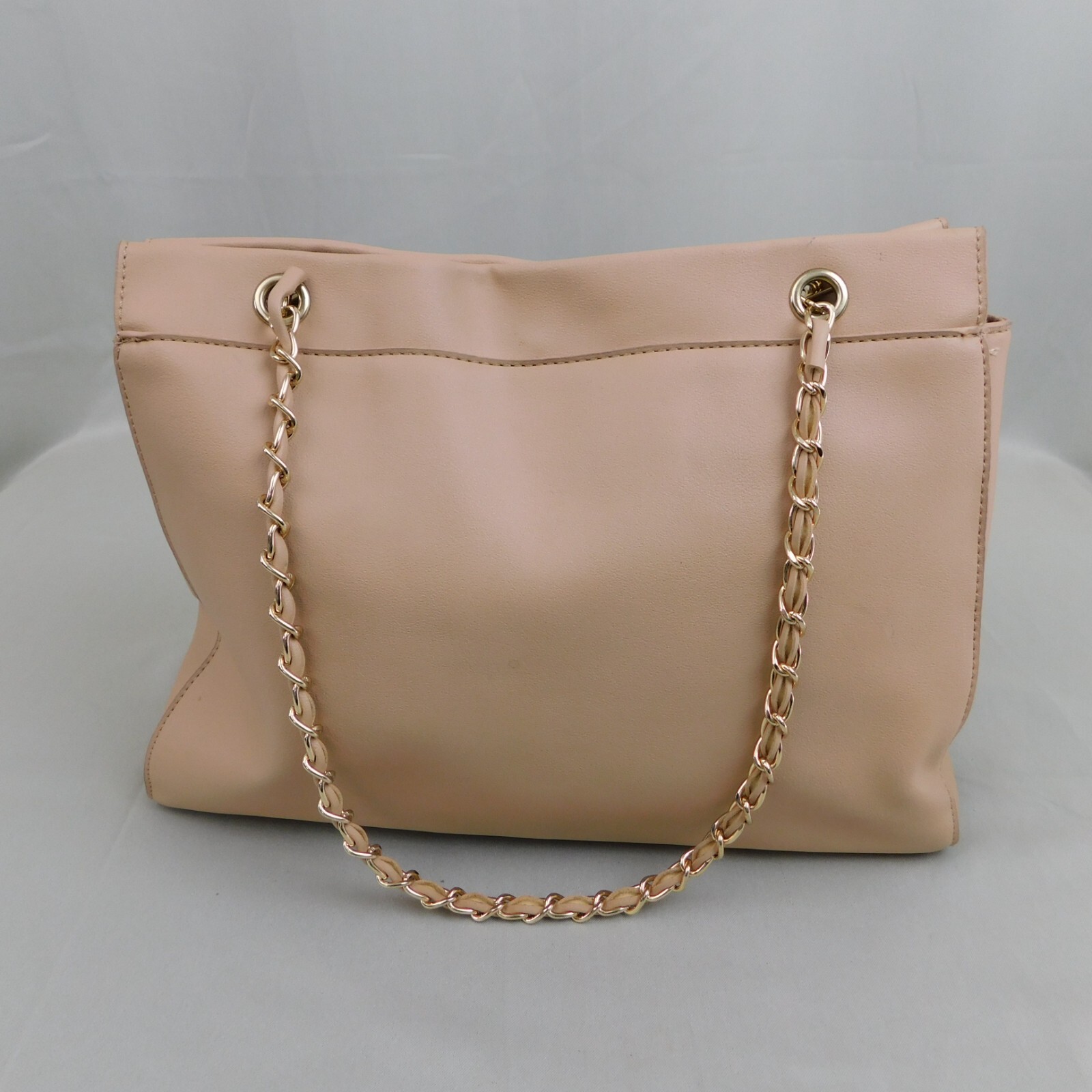Bebe Double Handle Studded Shopper Bag & Removable Zipper Pouch Wallet Sesame