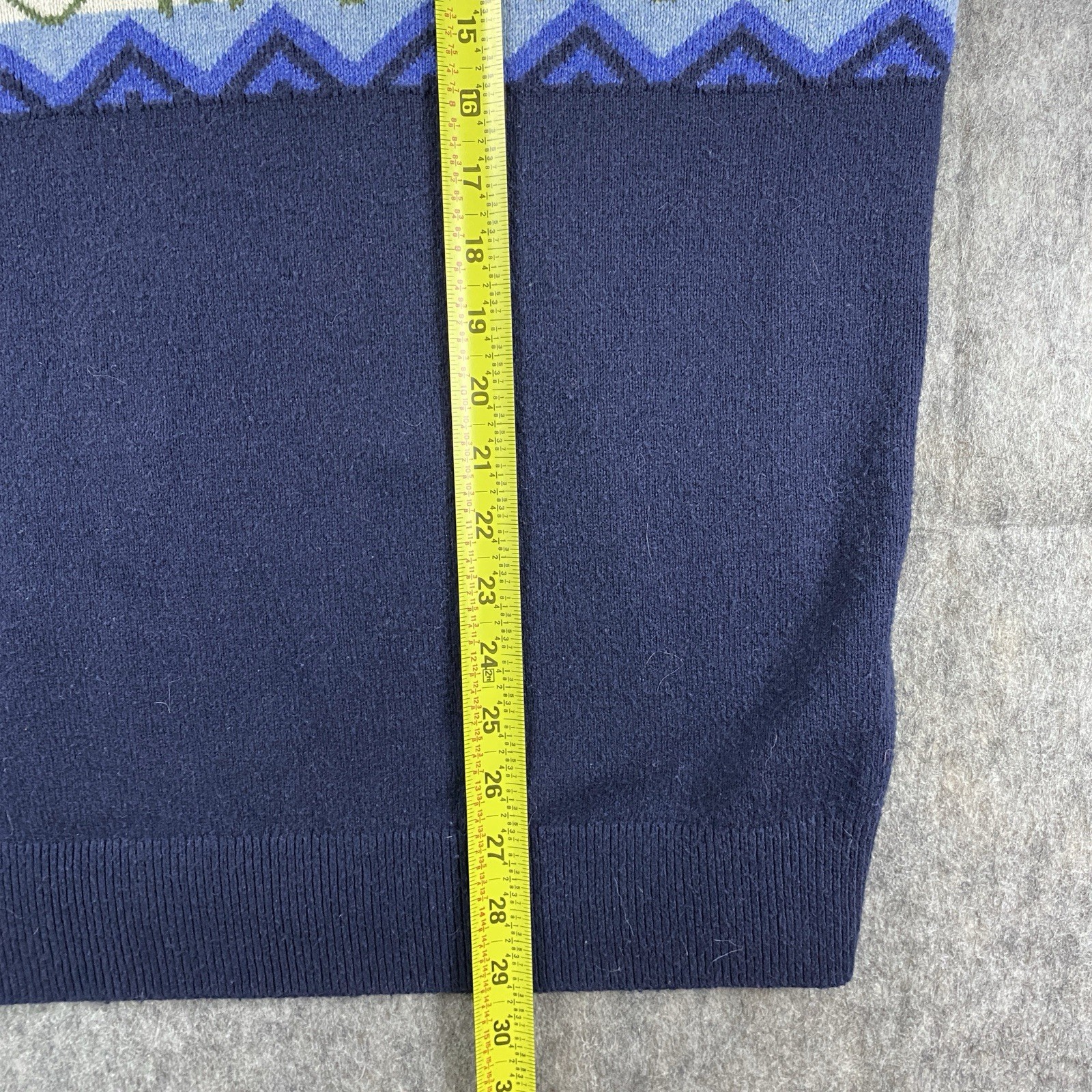 GAP Roll Neck Fair Isle Sweater Men’s Large Blue Nordic Y2K Cotton