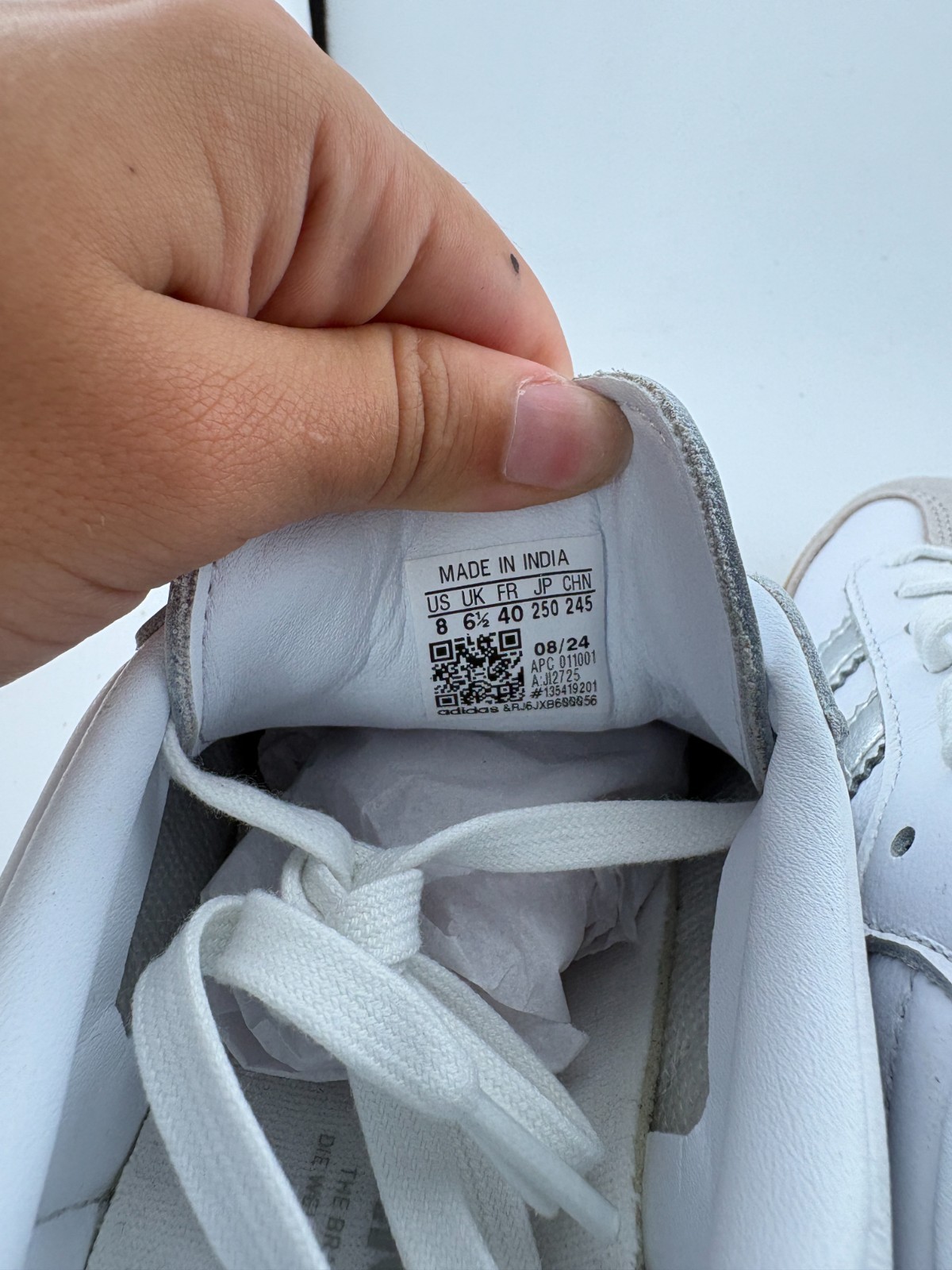 WORN adidas Samba OG White Silver Metallic Grey JI2725 Size 8W NO BOX