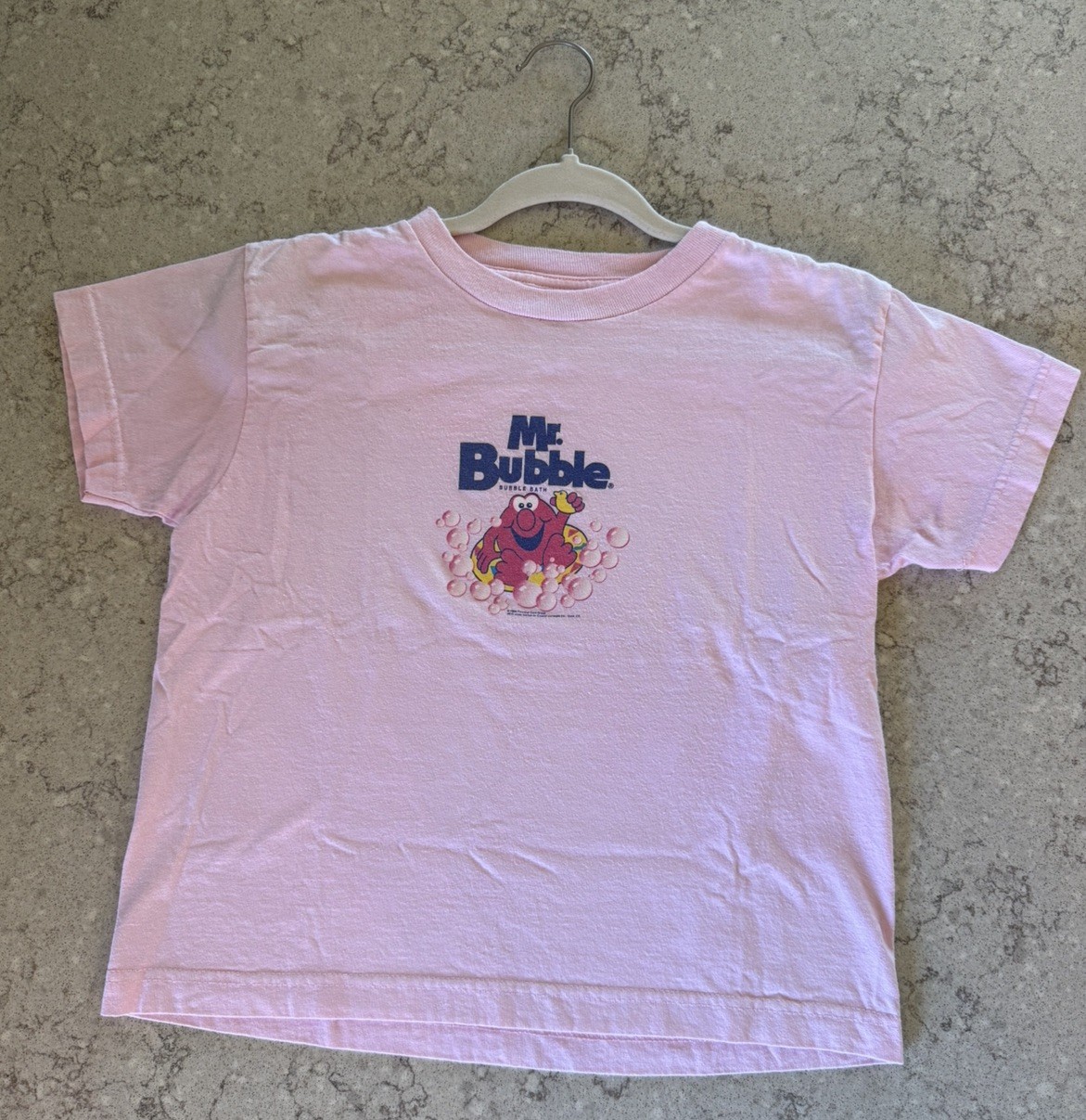 Vintage Y2K Mr Bubble Cotton T Shirt Bubble Bath Soap 90s Cropped Pink Medium