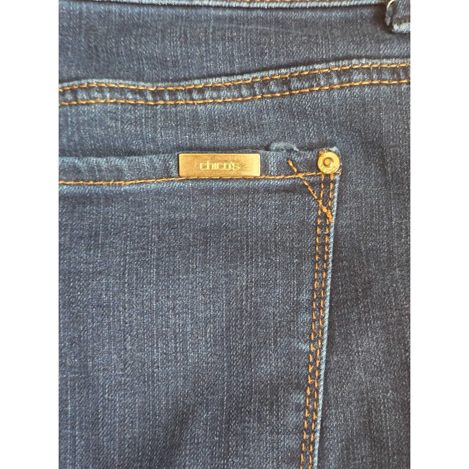 Chico’s So Slimming Slim Jean Dark Wash Straight Leg Size 2.5 Reg US 14 Lg