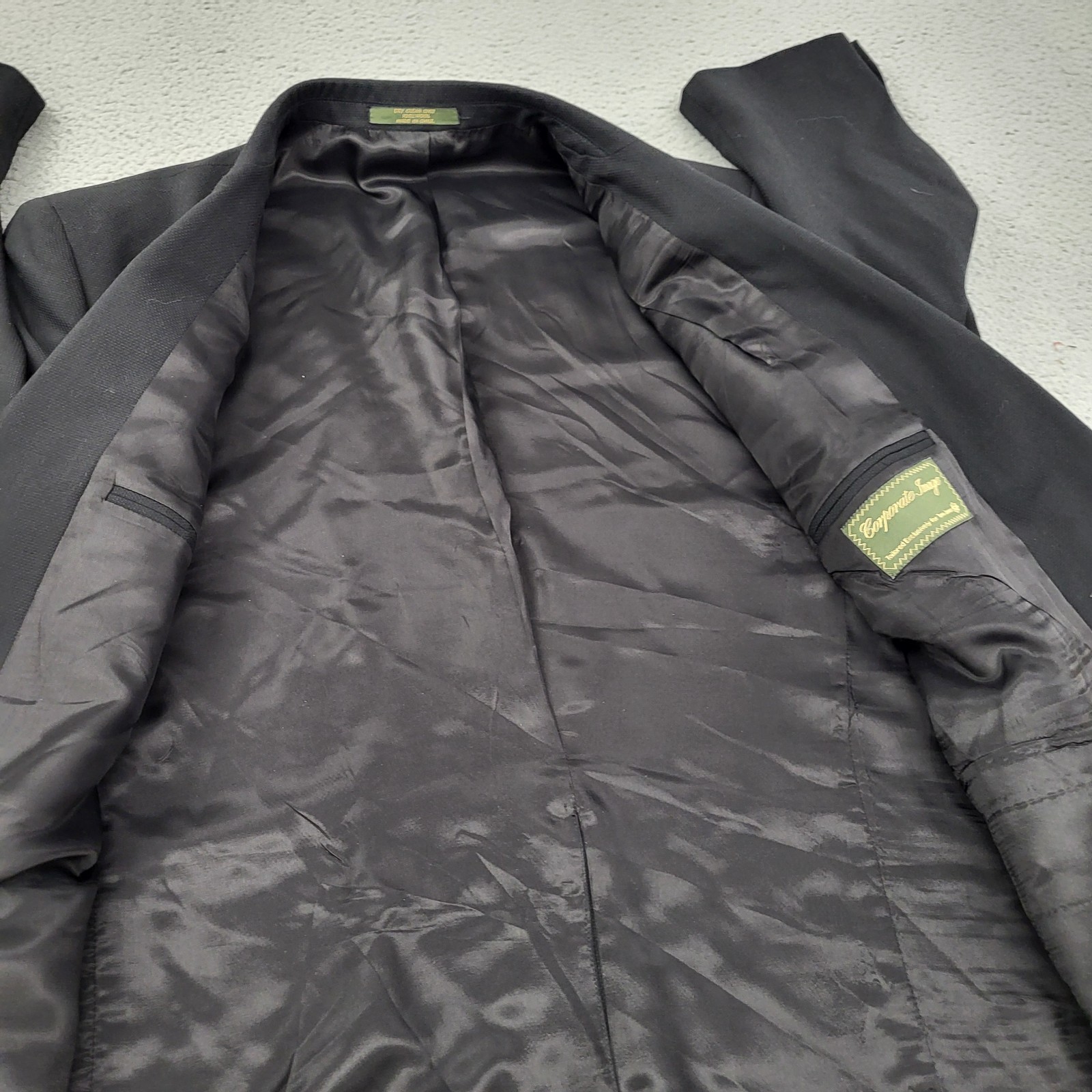 Corporate Image Tom James Blazer Mens Large Wool Black Suit Jacket Sport Coat