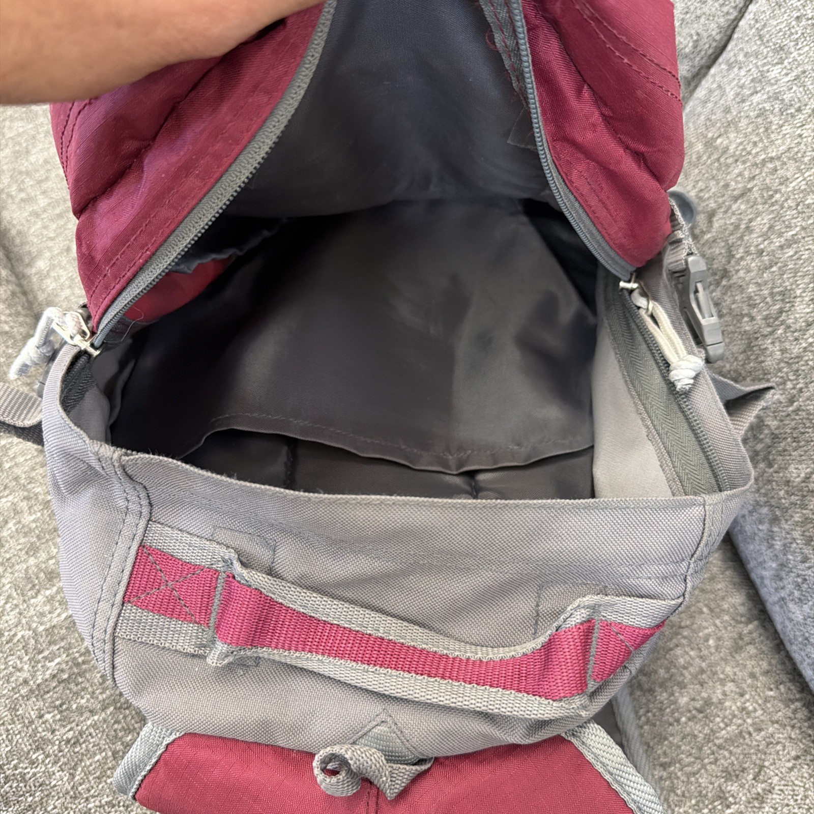 Outdoor Products Maroon/Gray Backpack, Hiking/School/Sports