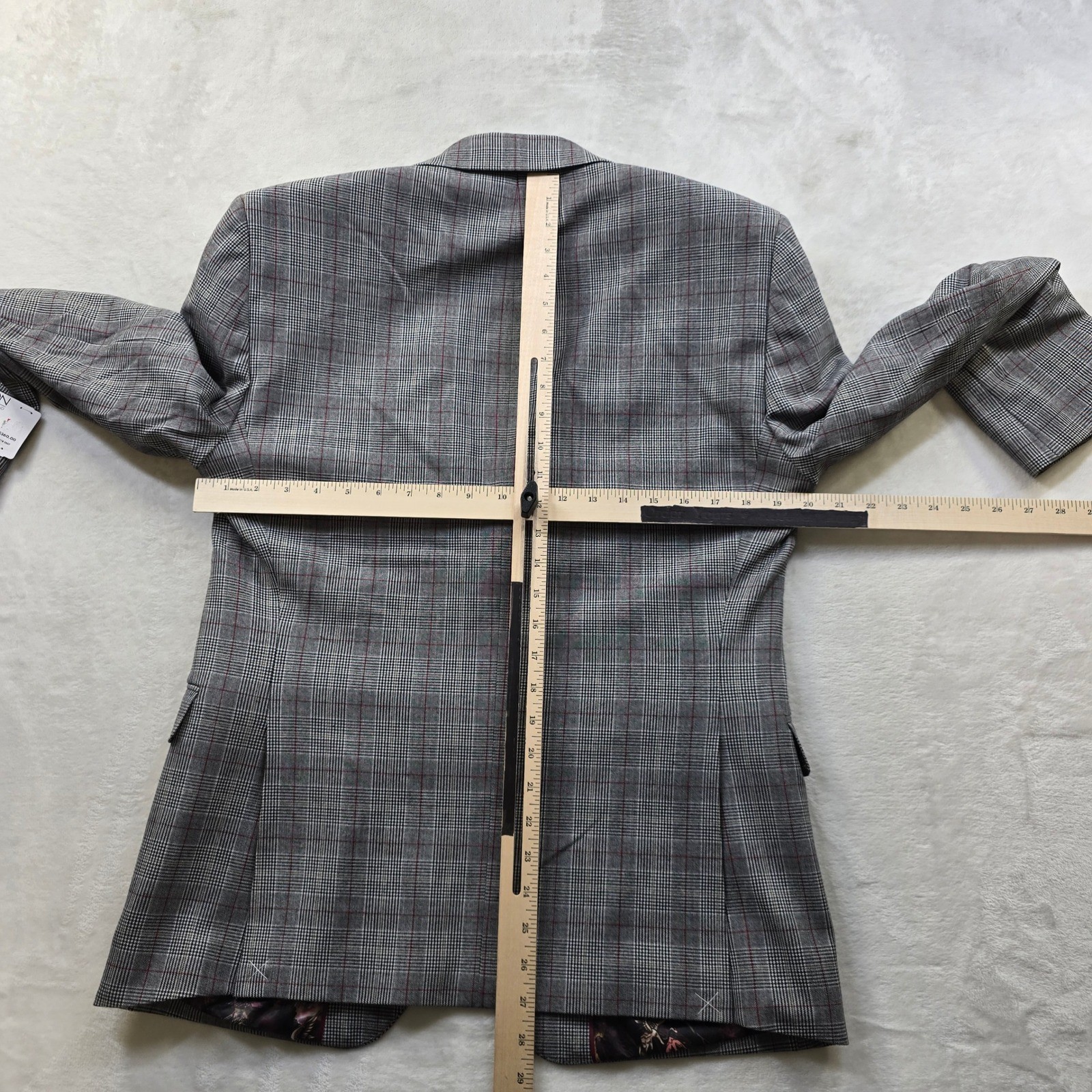 Tayion Montee Holland Sport Coat Mens 38S 38 Plaid Black Red White Blazer NEW