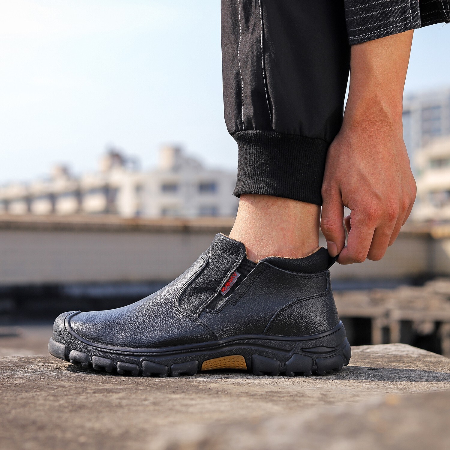 Steel toe shoes for Men New Composite toe work boot Anti-slip Welder Boots