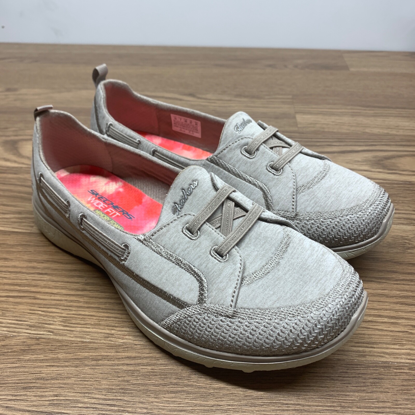 Skechers Shoes Womens 10 Microburst Topnotch Slip On Sneakers taupe Flats 23317