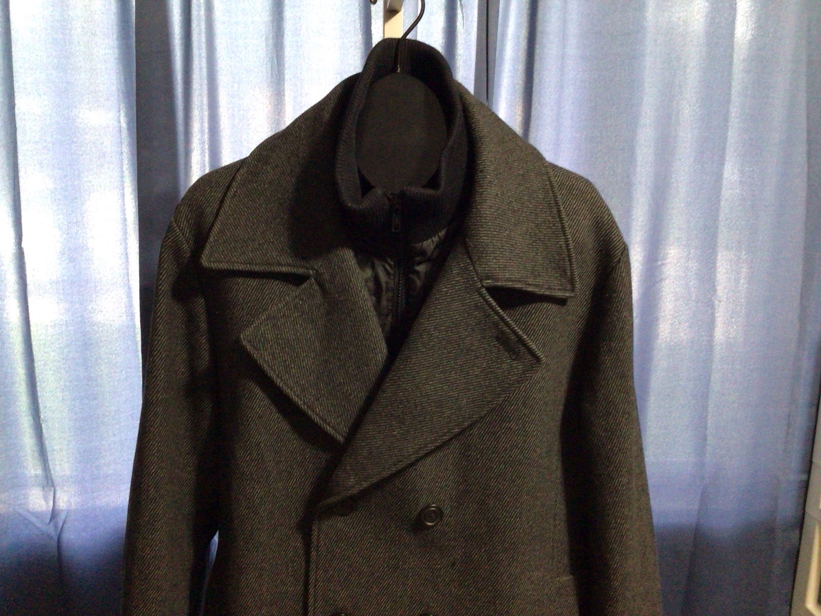 American Rag Gray 3 Button Quilted Zip Liner Rib Collar Long Sleeves Jacket XL
