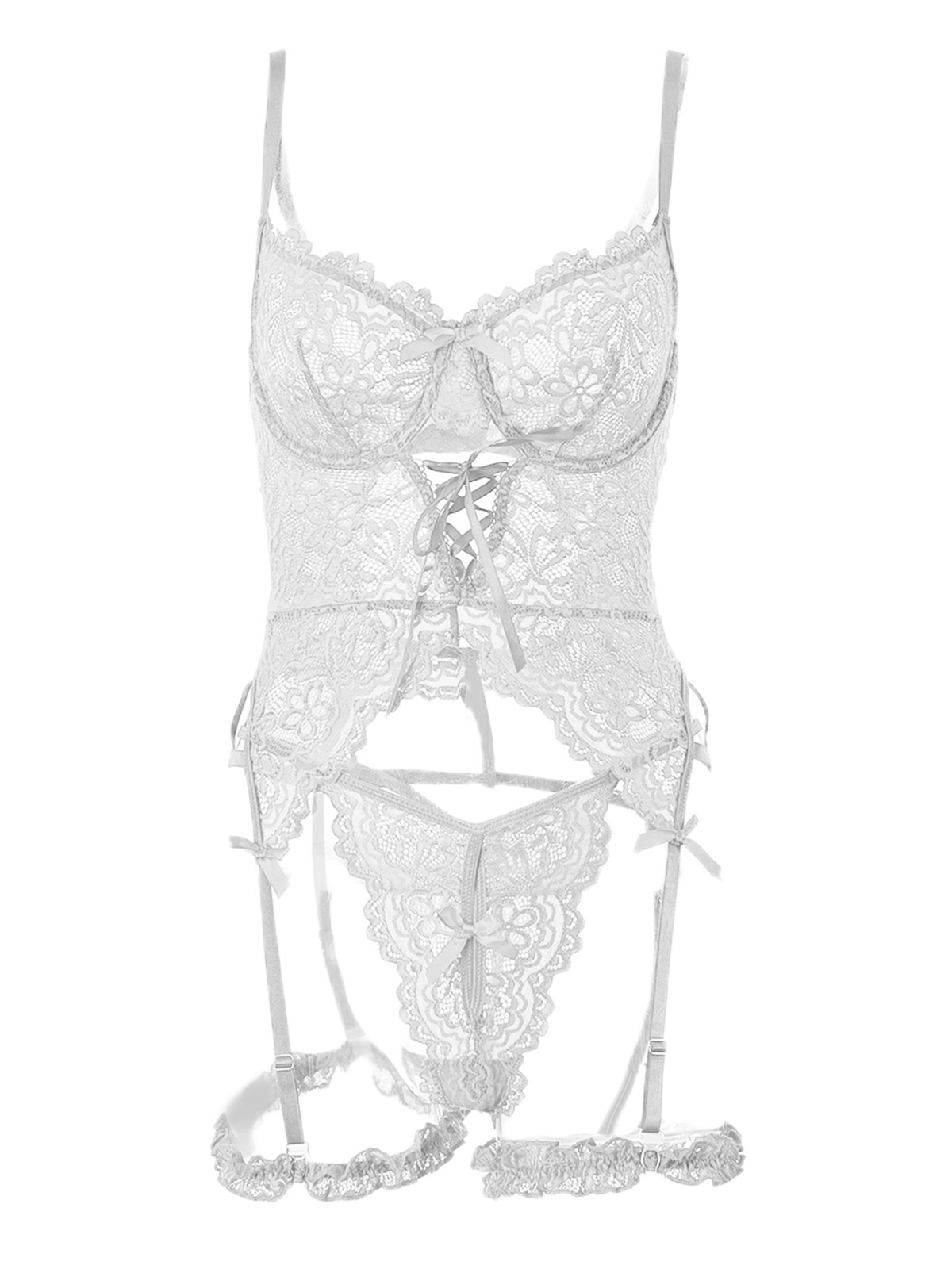 1 Set of female ins black lace sexy splicing perspective slim-fit with legs sexy