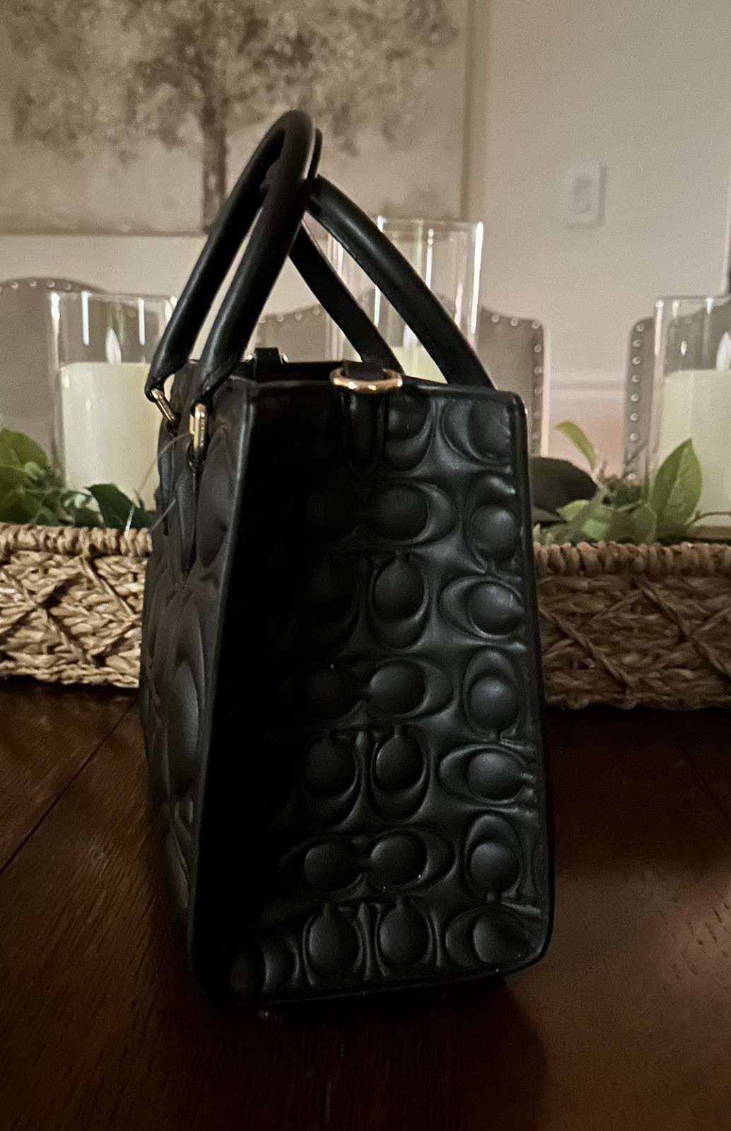 Coach Maggie Small Tote Bag In Signature Leather in Black NWOT – CY670