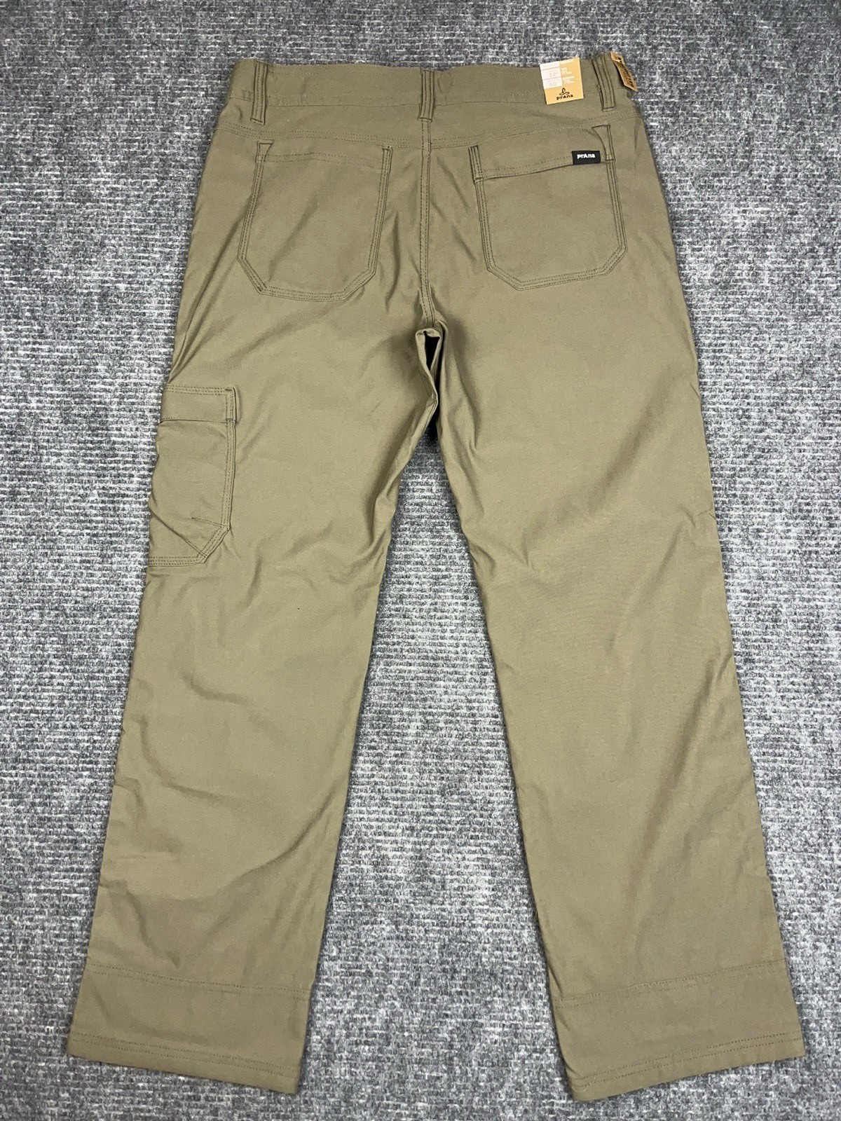 PrAna Stretch Zion Pant Green Men’s 32×30 Straight Fit Cargo Roll UP Olive NWT
