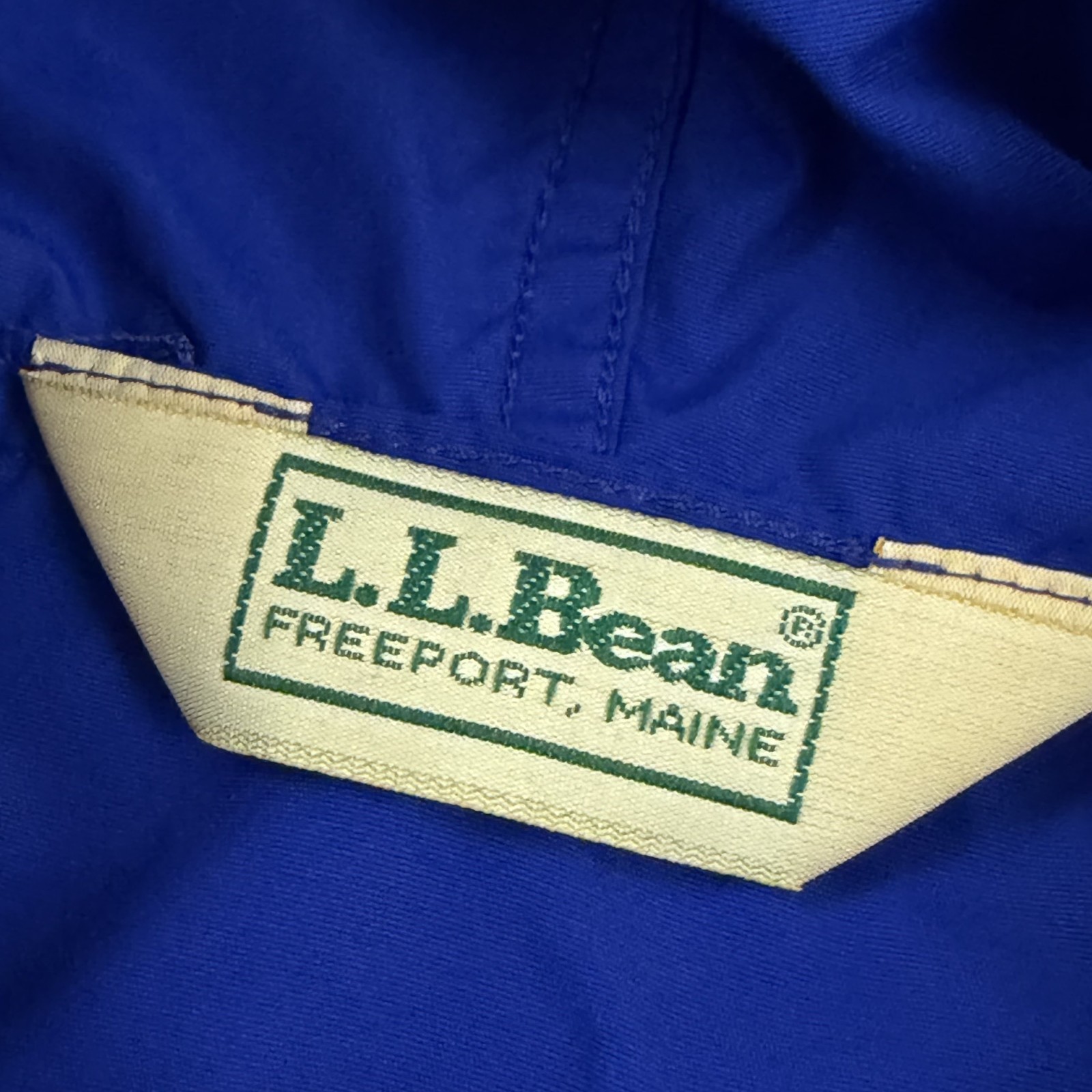 VINTAGE LL Bean Jacket Mens M Blue Nylon Anorak Hooded 1/2 Zip Lightweight USA