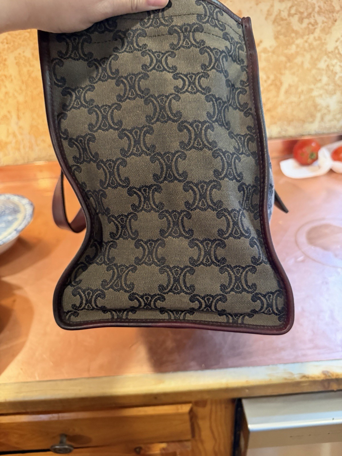CELINE Triomphe Macadame Large Tote with snap closure. EXTREMELY RARE!