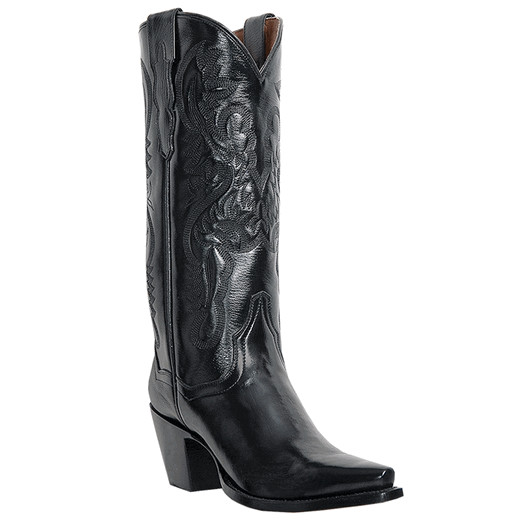 DAN POST WOMENS MARIA COWBOY BLACK LEATHER 13″ SNIP TOE BOOTS DP3200 5-11 NEW