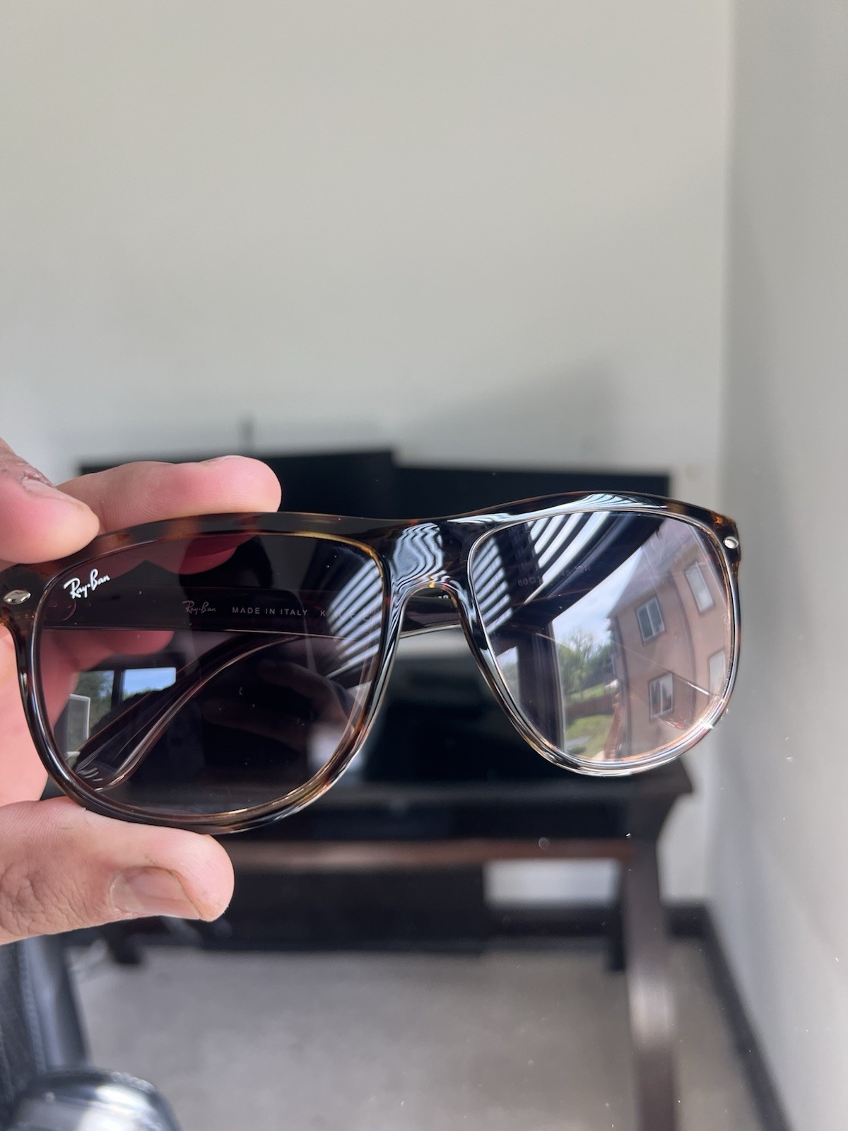 Ray-Ban Boyfriend RB4147 Light Havana, Brown Gradient Lens Size 60/15