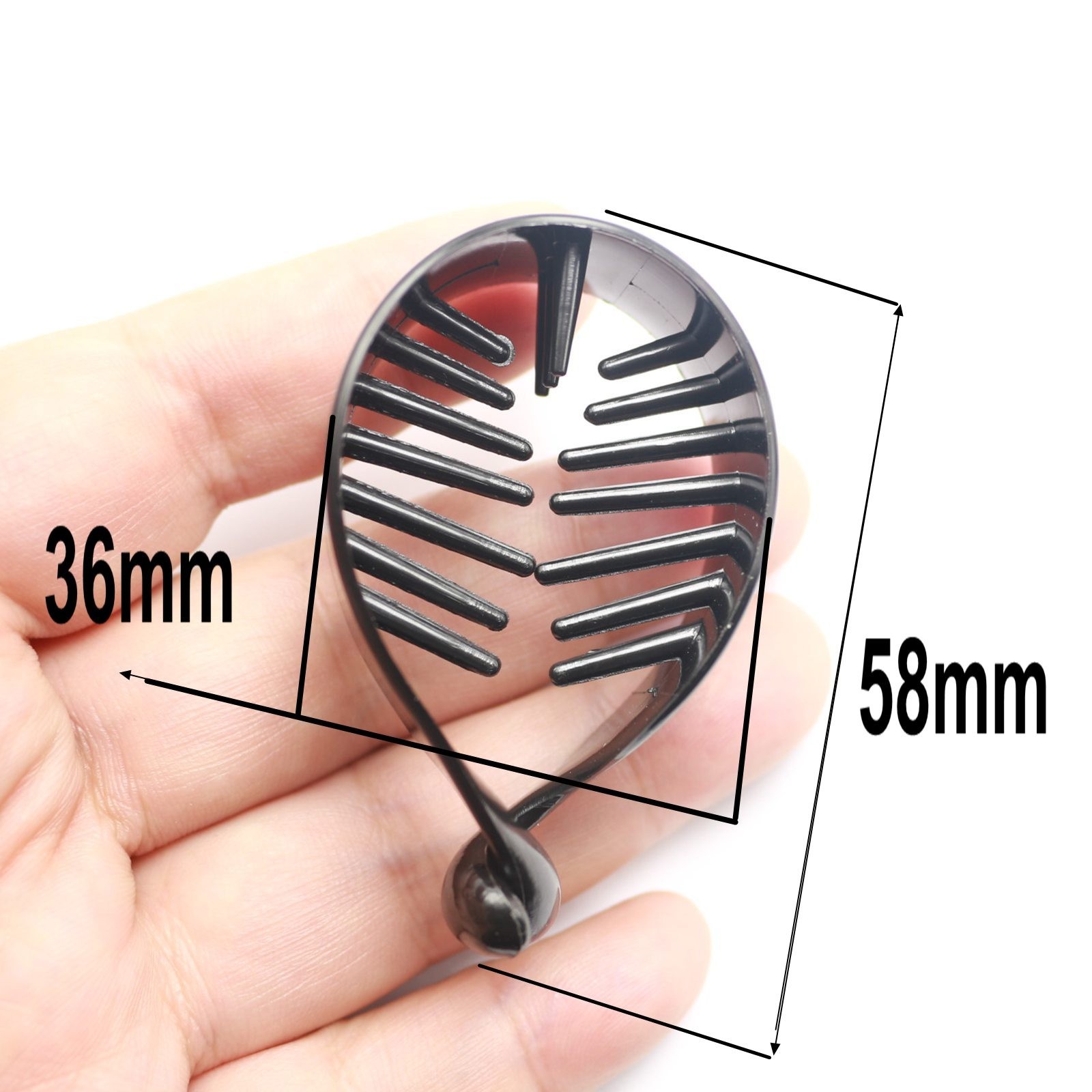 10 Pcs Black Plastic Twisted Ponytail Clip Holder Hair Claw 58mm Bun Maker Craft