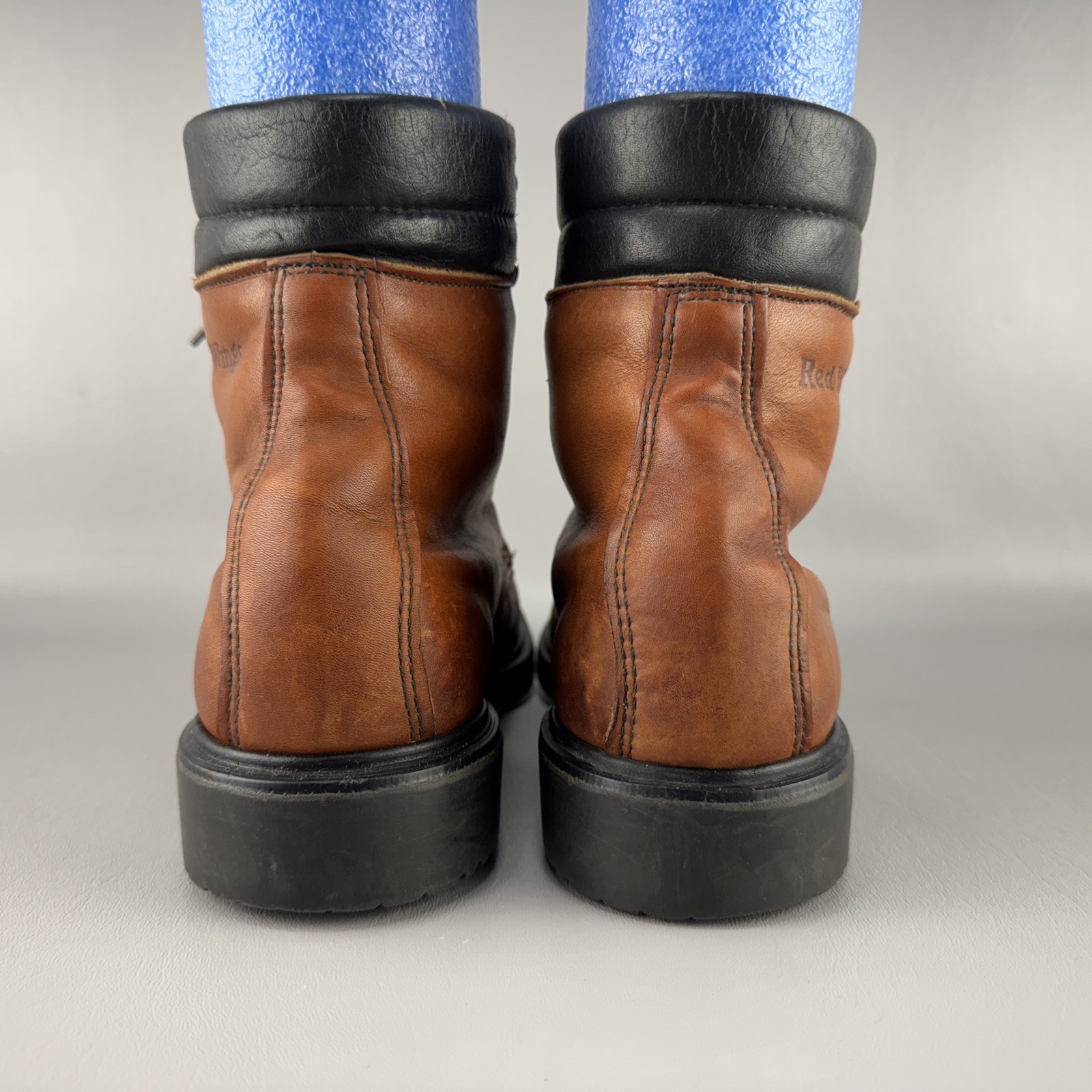 Vintage Red Wing Boots 404 Style Mens 7 D Brown Leather Moc Toe Workwear Combat