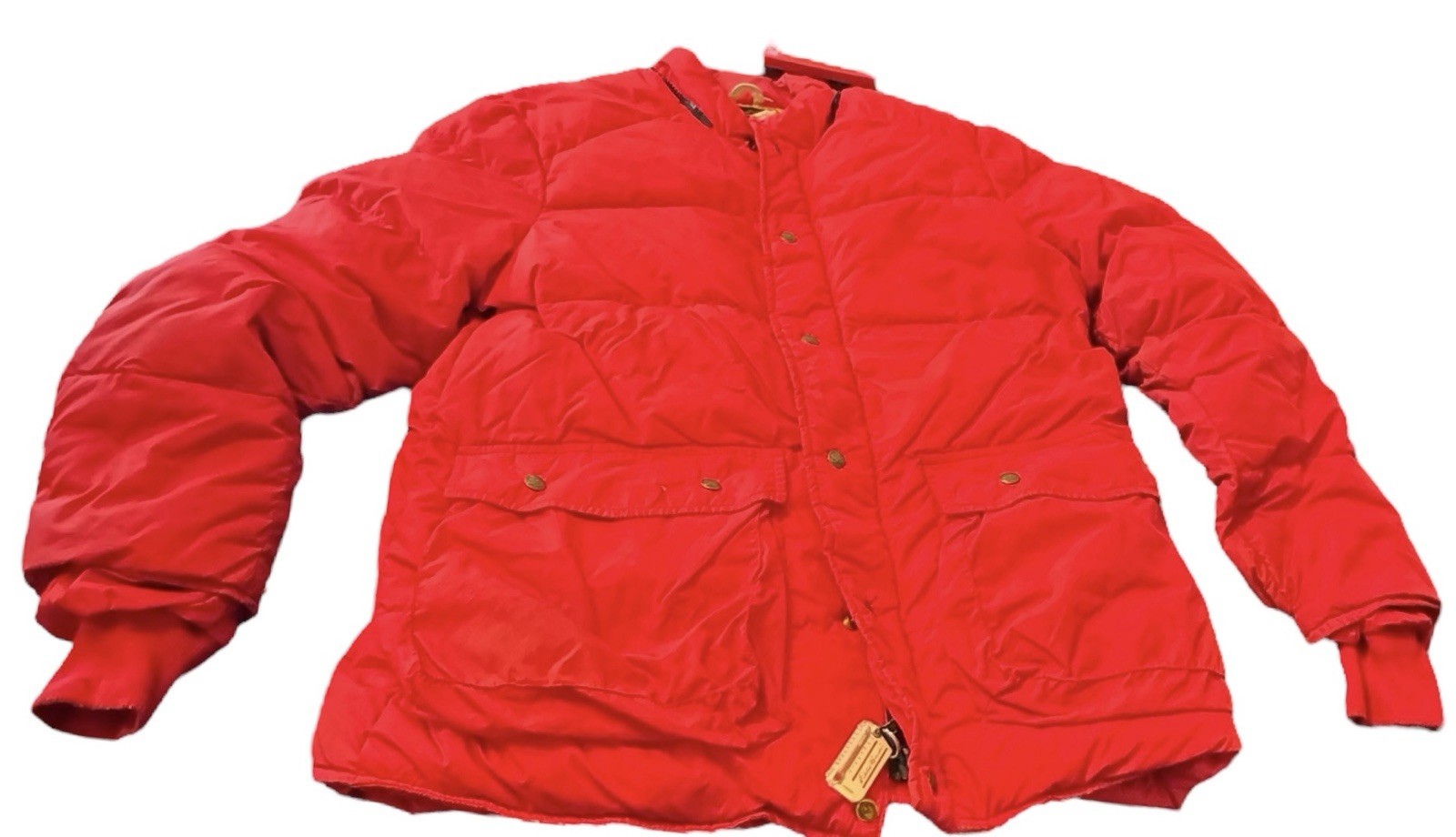 Vintage 1980s Eddie Bauer Goose Down Puffer Parka Jacket Red Large Rare 80’s