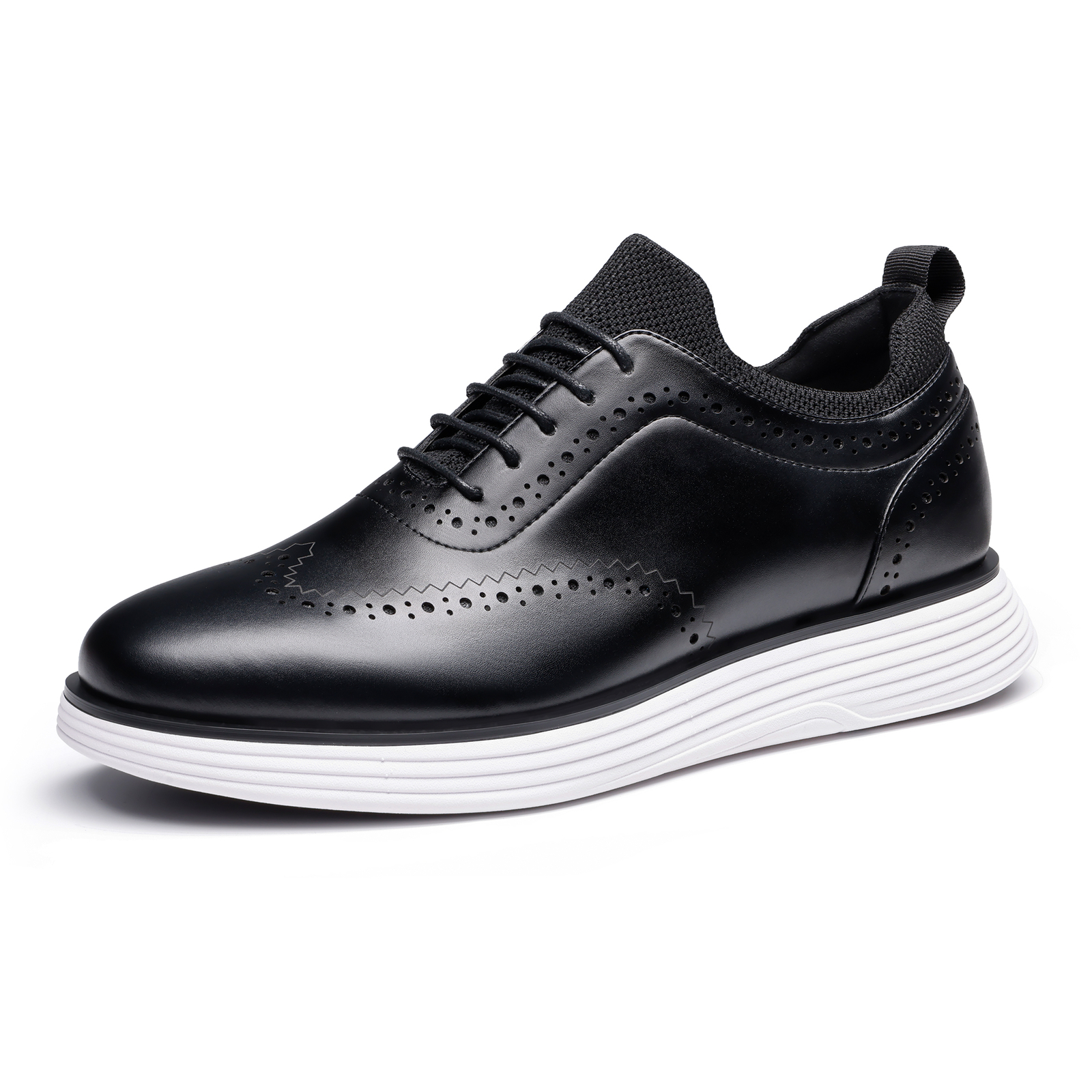 Men’s Dress Sneaker Oxfords Casual Wingtip Brogue Non-Slip Formal Shoes Black