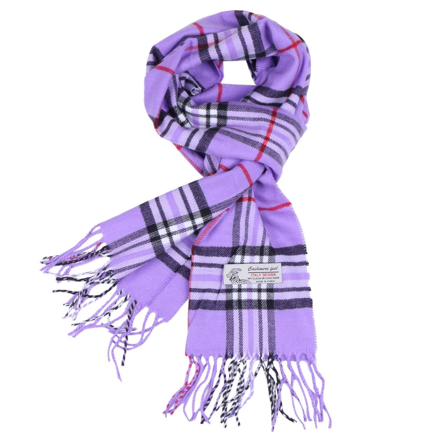 Women Scarf Lavender Purple Stewart Plaid Tartan Long Warm Soft Winter 72″x12″