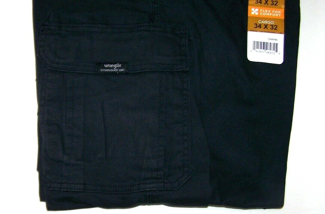 Men’s Wrangler Flex Cargo Pants Relaxed Fit w/ Tech Pocket CHOOSE COLOR & SIZE