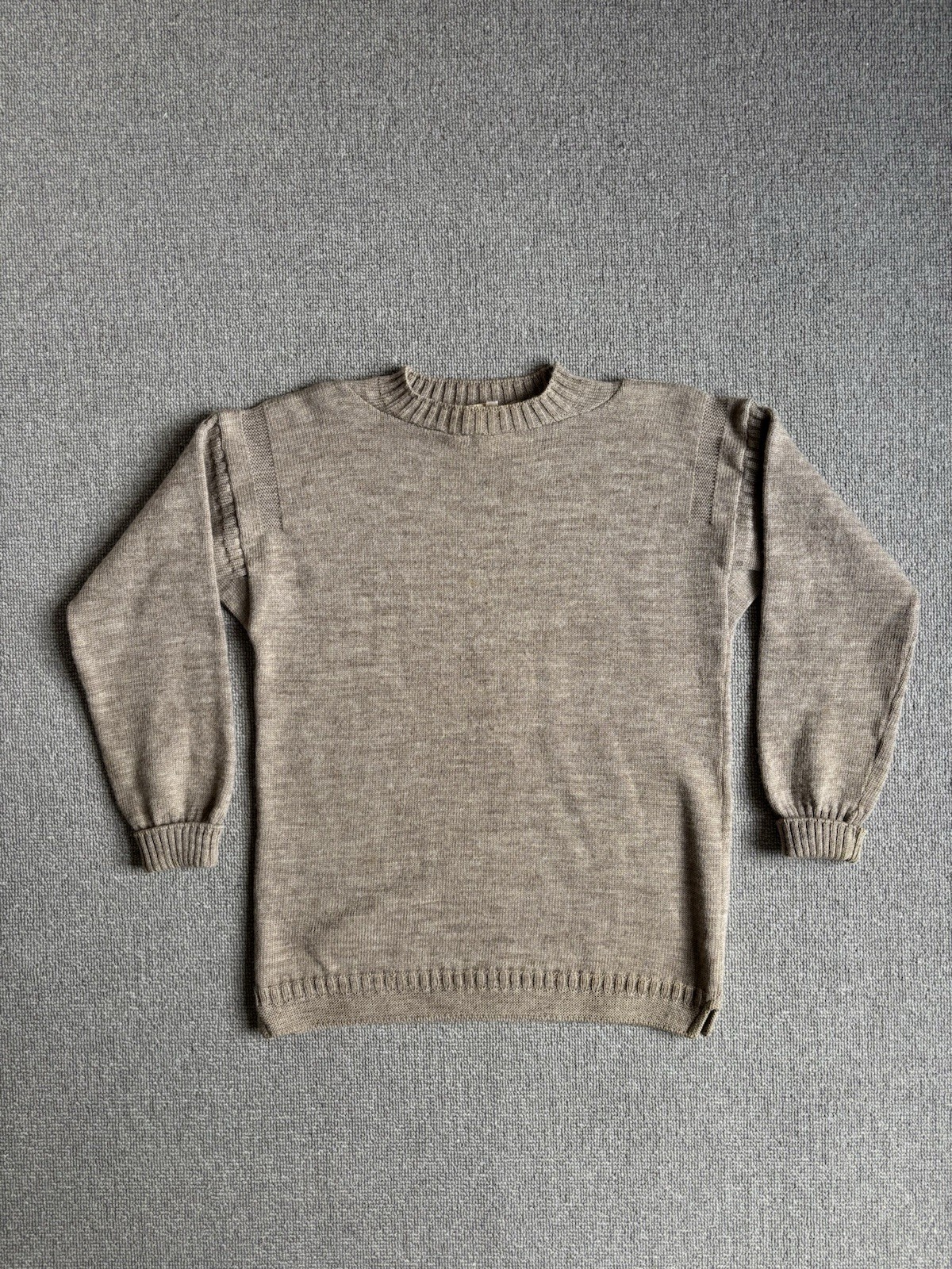 Traditional Guernsey Pure Wool Beige Colour Fisherman Jumper England 40” Chest
