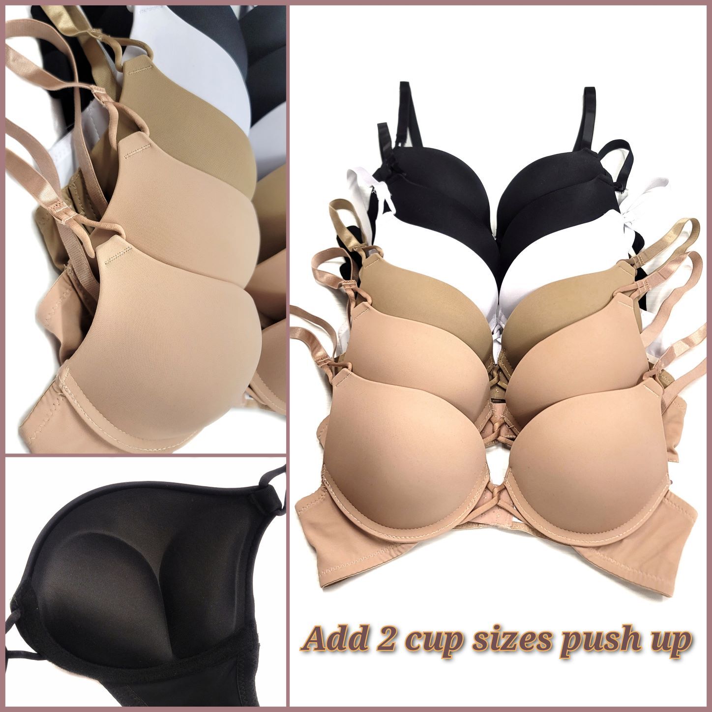 Add 2Cup Sizes Extreme Ultimate Lift Padded Cross Front Push Up Bra brassiere