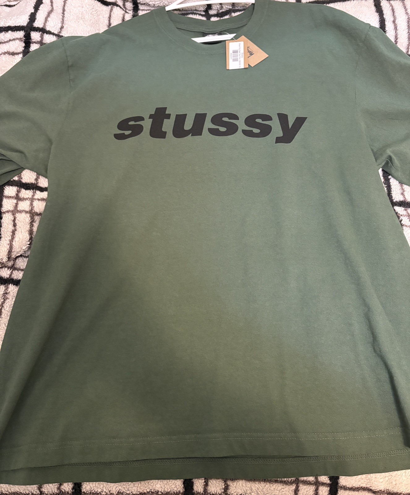 STUSSY SHARK GREEN PIGMENT TEE