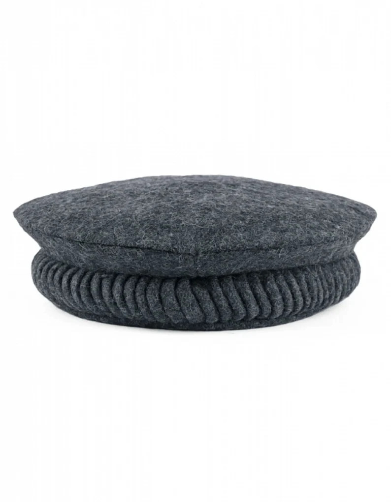 Charcoal chitrali Cap Afghan Wool Cap Pakul Handmade Cap Afghan Hat Pakol Cap