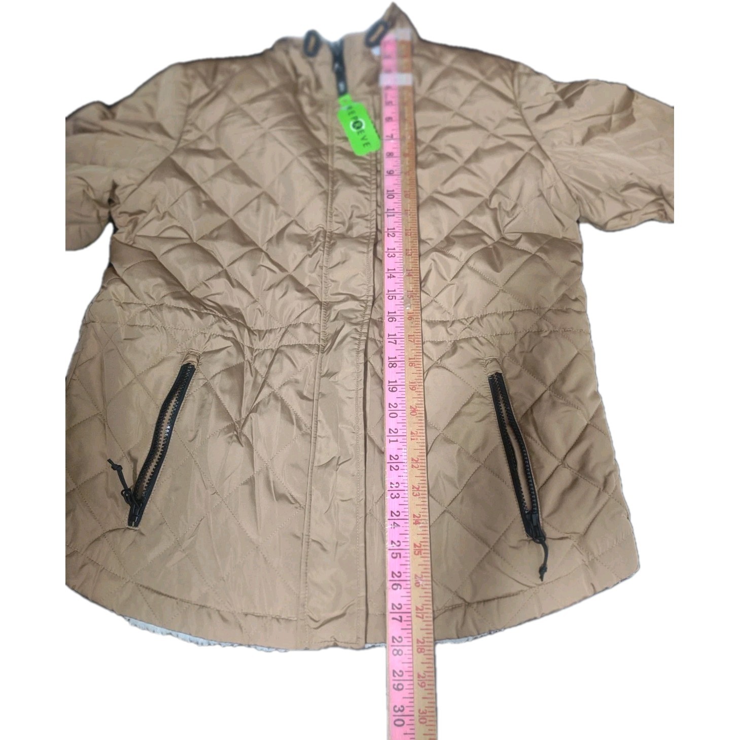 Free Country Women’s Large Switch It Up Cloud Lite Reversible Jacket Tan/White