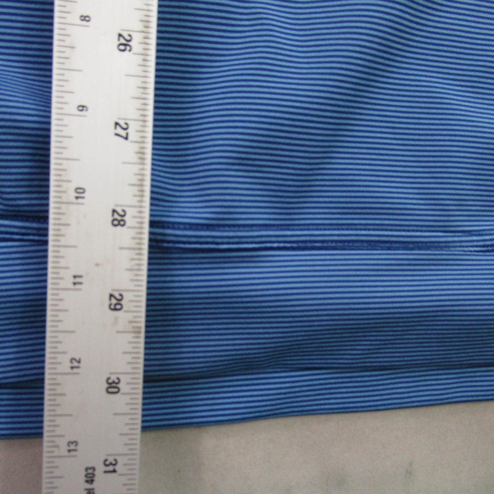 Peter Millar Men’s XL Blue Striped Four-Point Energy 1/4 Zip Activewear Top