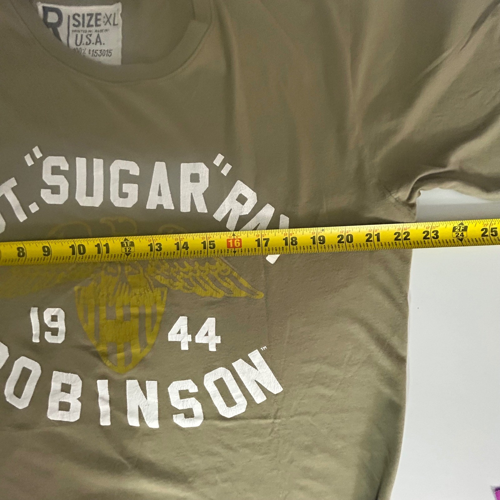 Roots of Fight Sugar Ray Robinson Army Boxing T Shirt Mens XL Olive Green USA