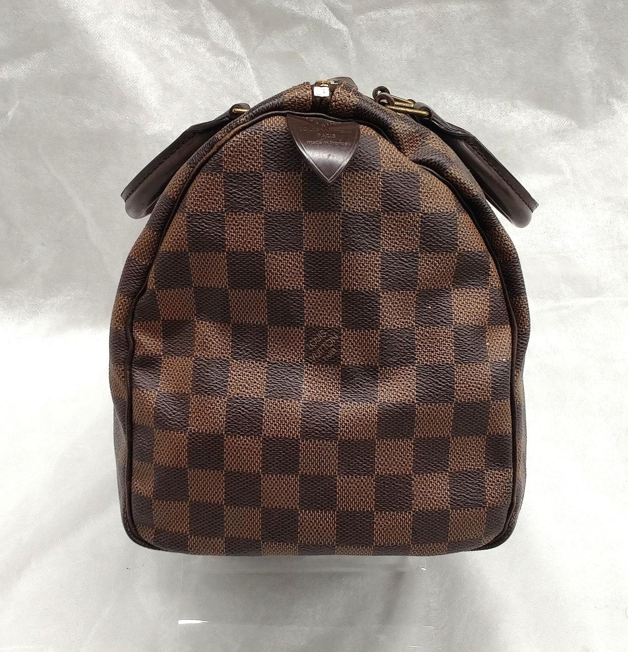 LOUIS VUITTON Damier Ebene Speedy 30 N41364 Handbag Leather Auth Used