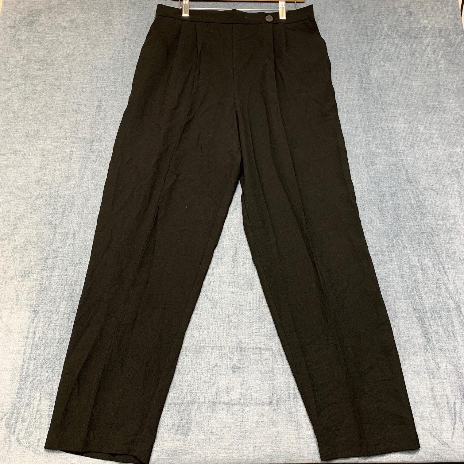Norton MCnaughton Dress Pants Womens 14 34×30 Black Pleated Straight Leg Formal